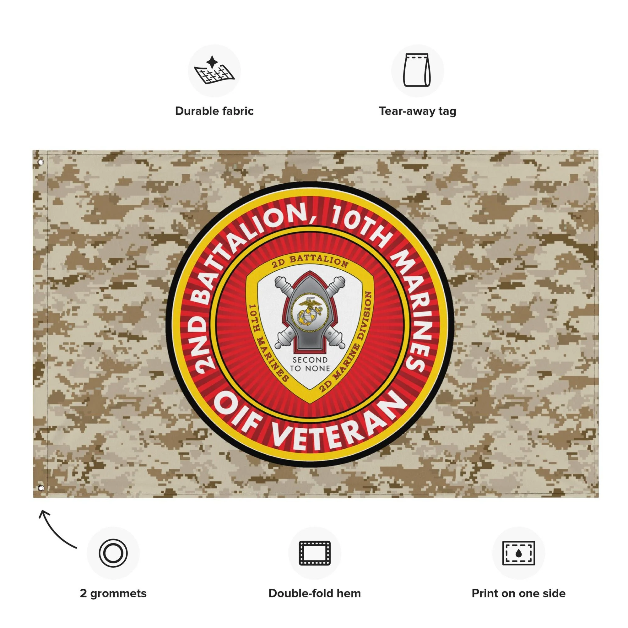 2/10 Marines OIF Veteran Emblem MARPAT Flag - Image 2