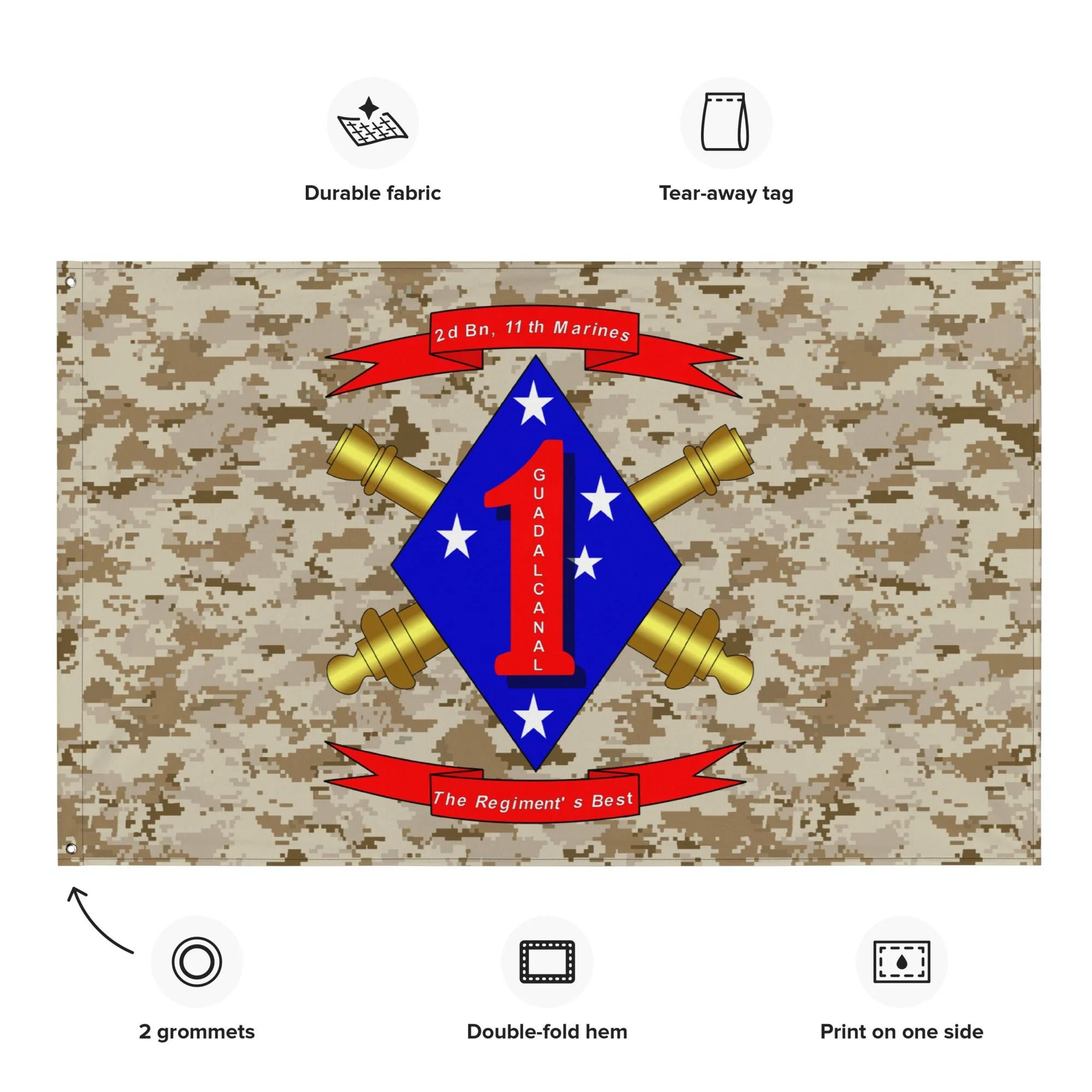 2/11 Marines MARPAT Camo USMC Flag - Image 2