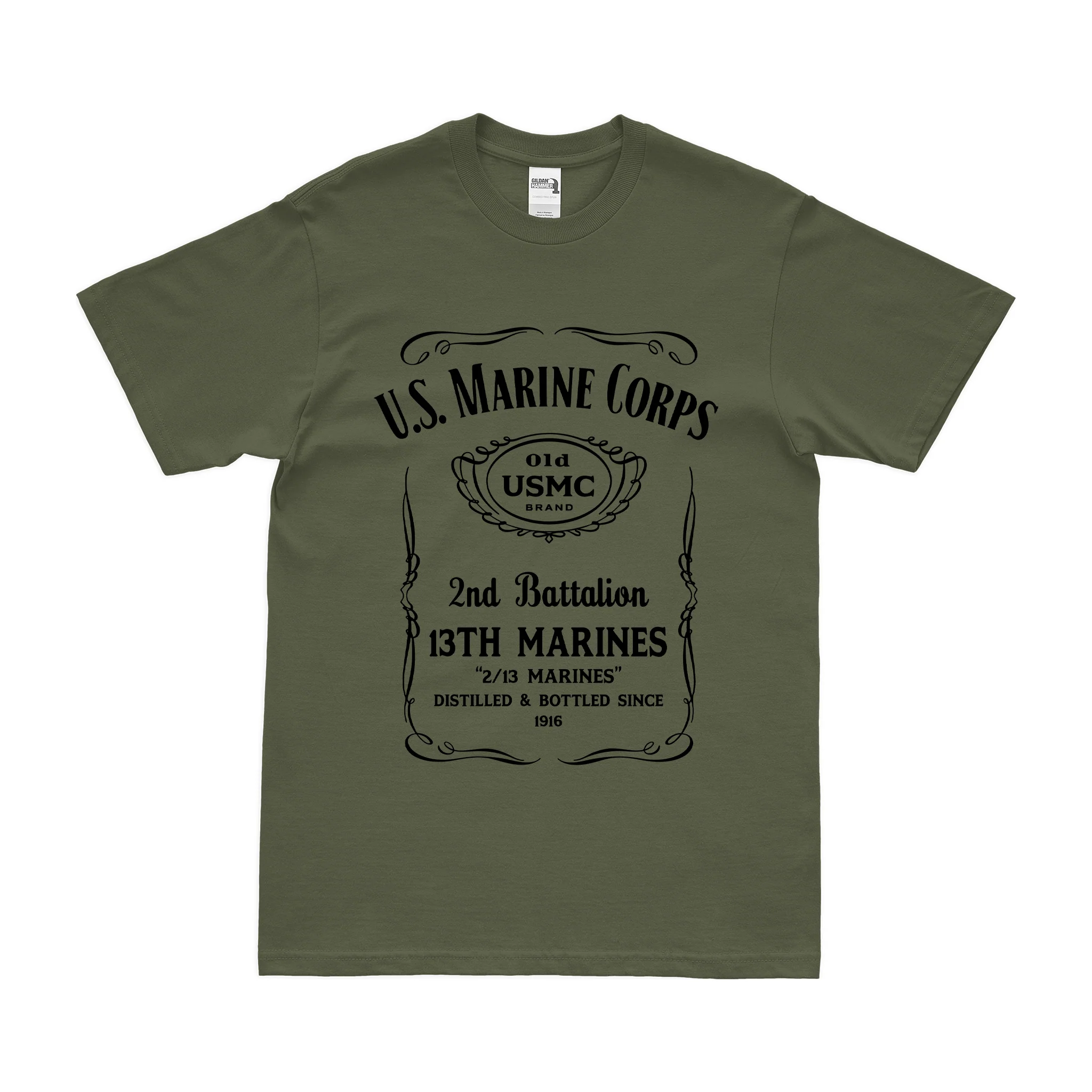 2nd Battalion 13th Marines (2/13 Marines) Whiskey Label T-Shirt - Image 2