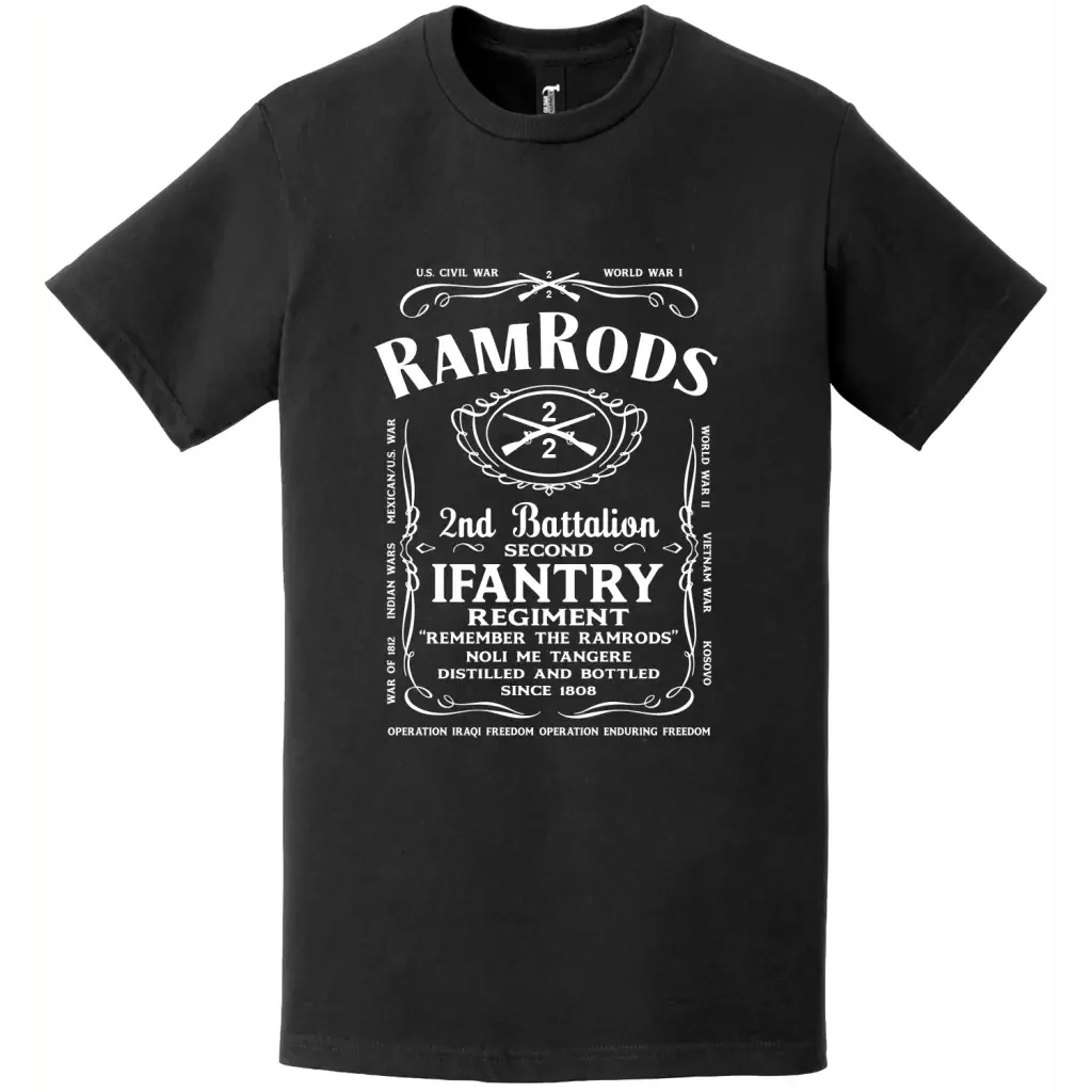 2-2 Infantry Regiment "Ramrods" Legacy Whiskey Label T-Shirt