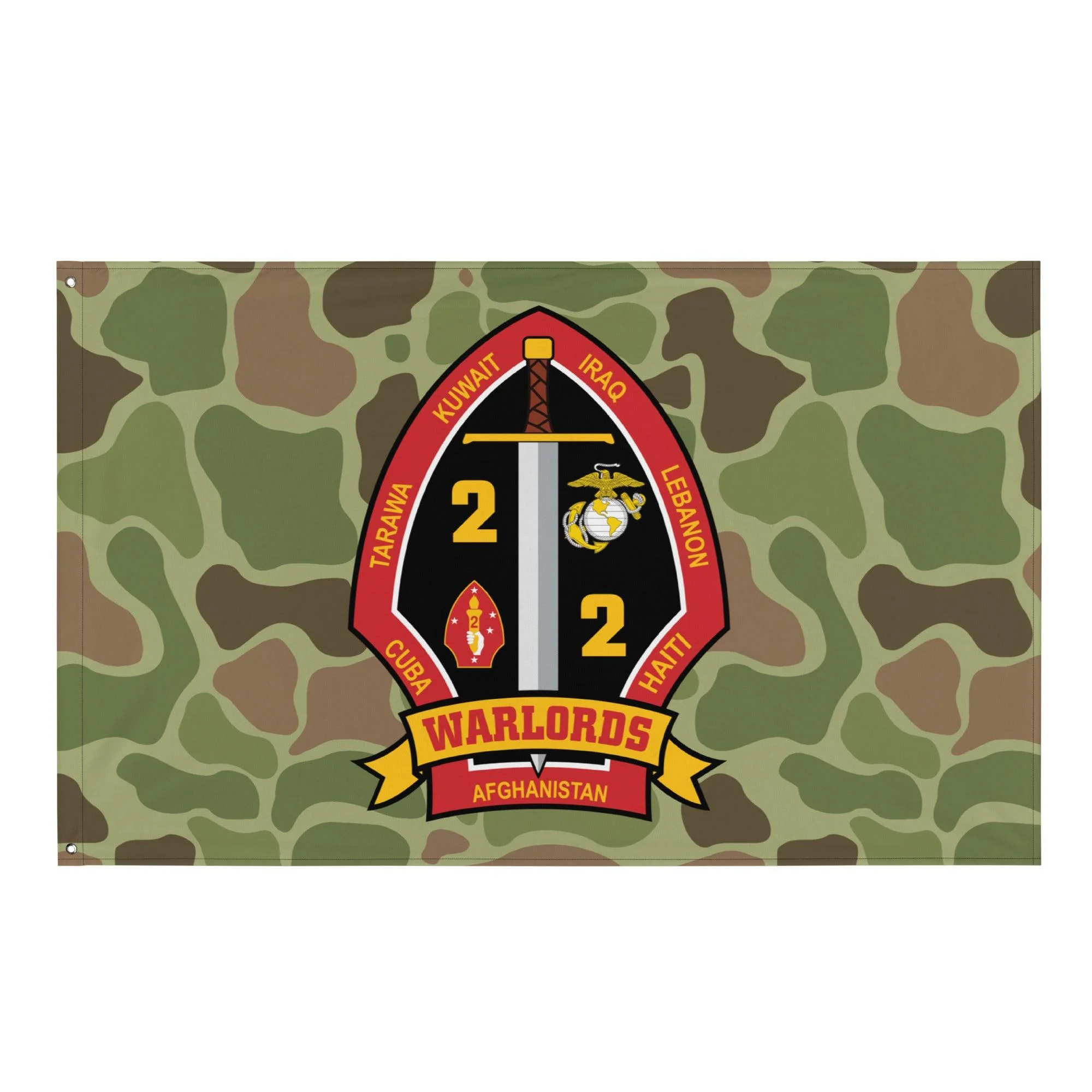 2nd Battalion 2nd Marines (2/2 Marines) Frogskin Camo Flag