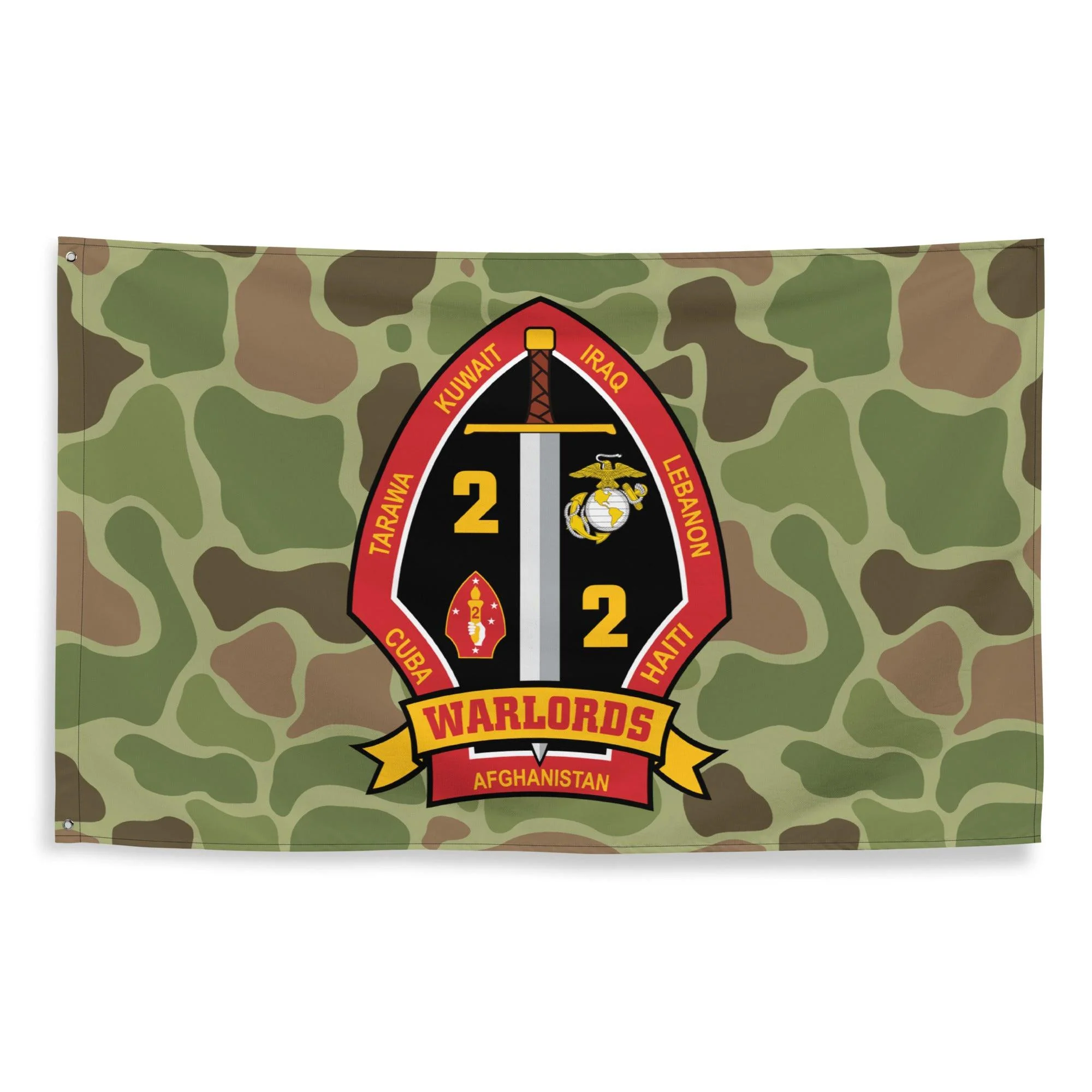 2nd Battalion 2nd Marines (2/2 Marines) Frogskin Camo Flag - Image 3