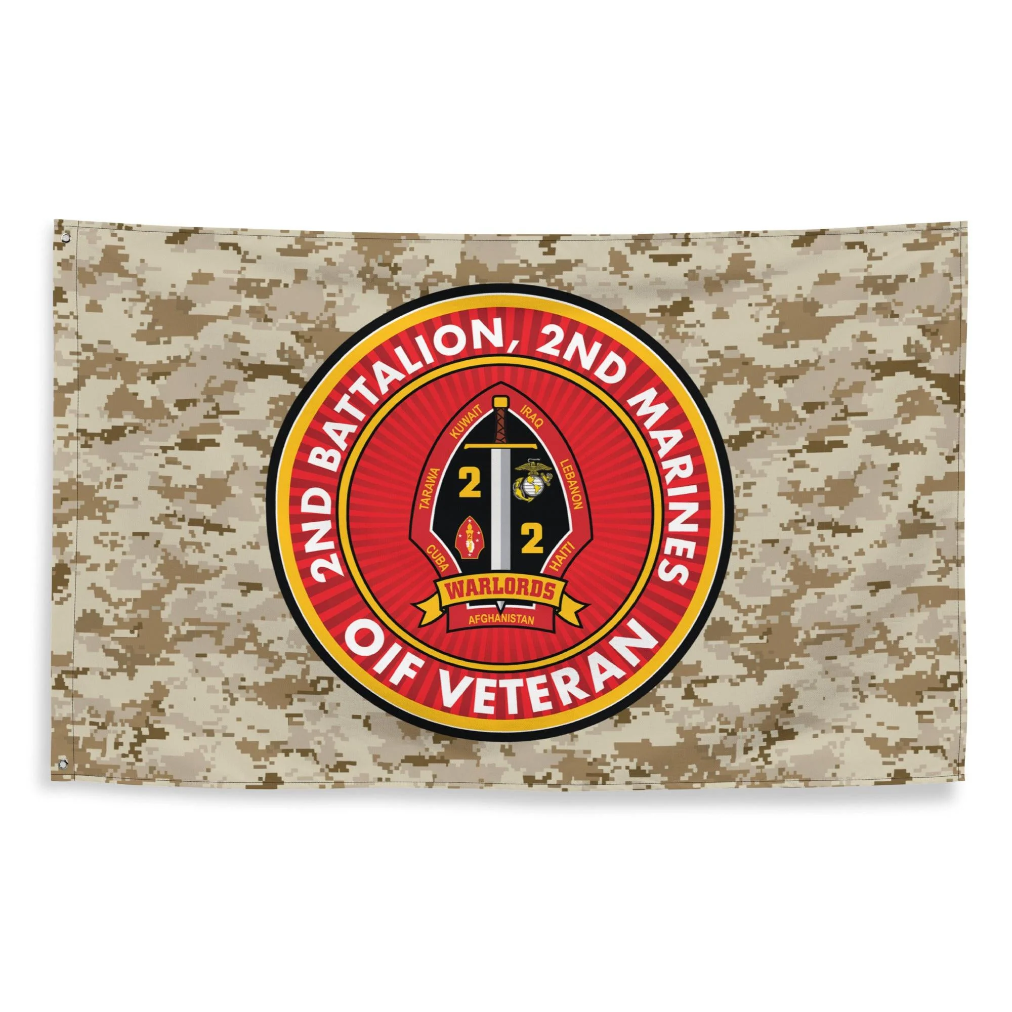 2/2 Marines OIF Veteran Emblem MARPAT Flag - Image 4