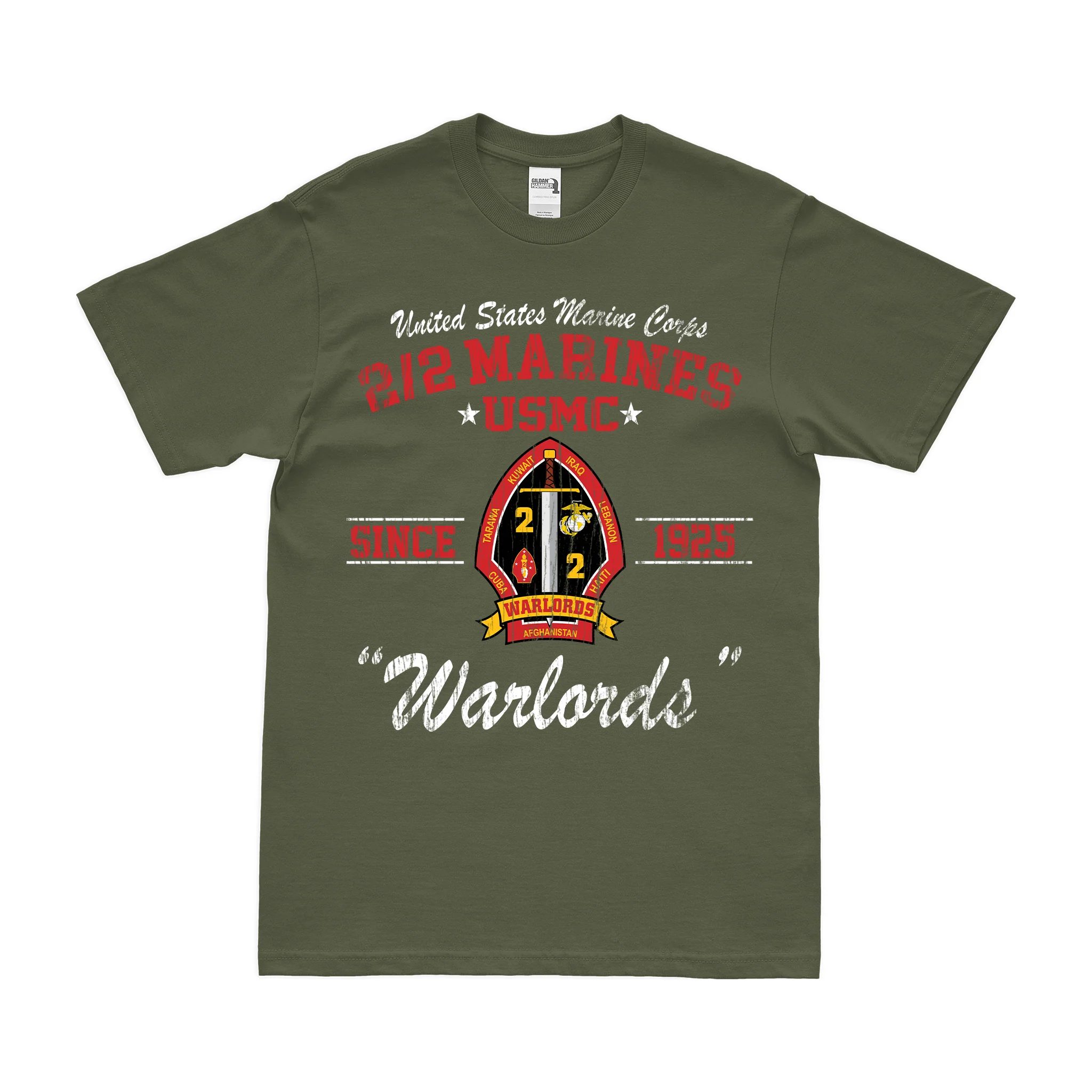 2/2 Marines 'Warlords' Since 1925 USMC Legacy T-Shirt - Image 4