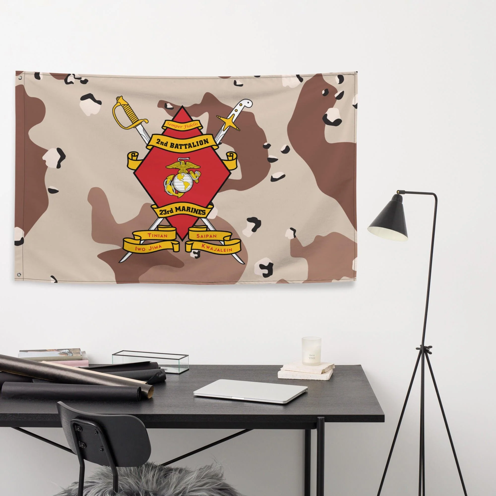 2/23 Marines Chocolate-Chip Camo Flag - Image 2