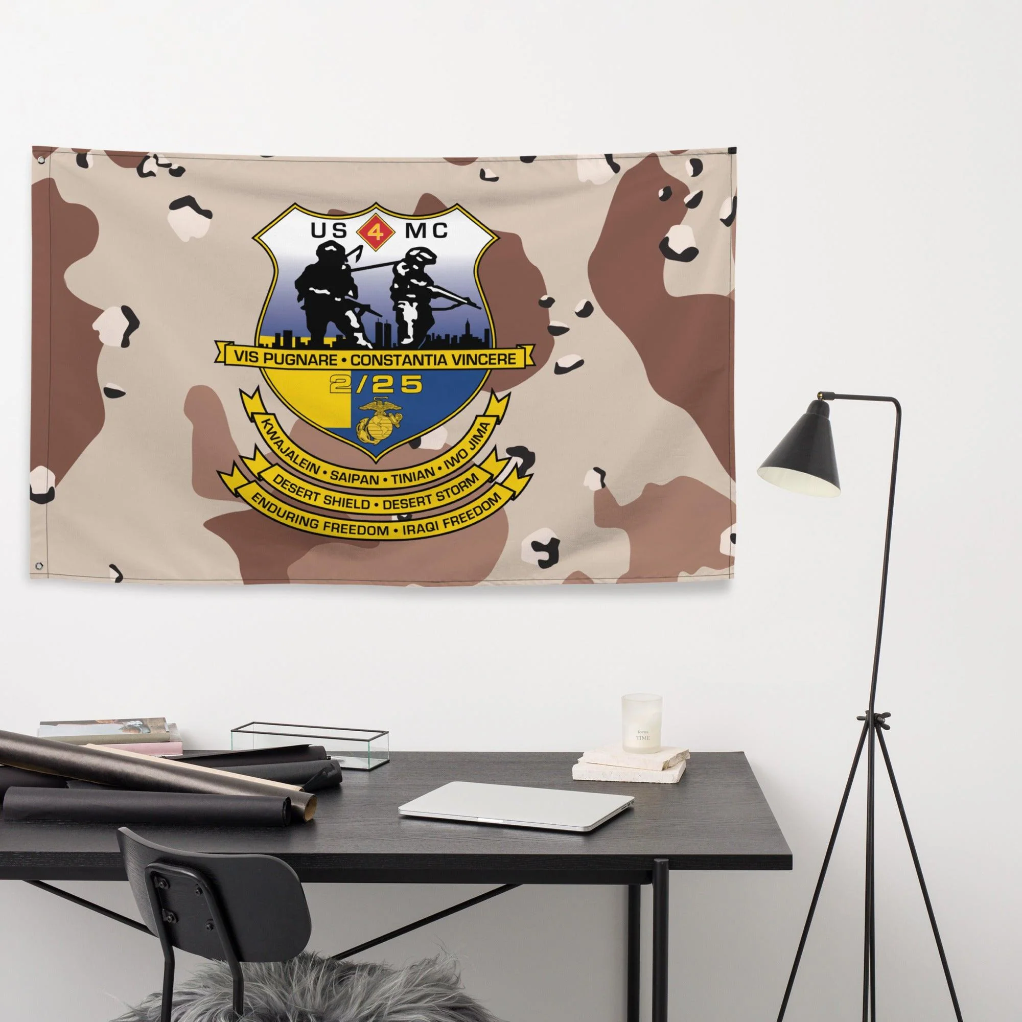 2/25 Marines Chocolate-Chip Camo Flag - Image 2