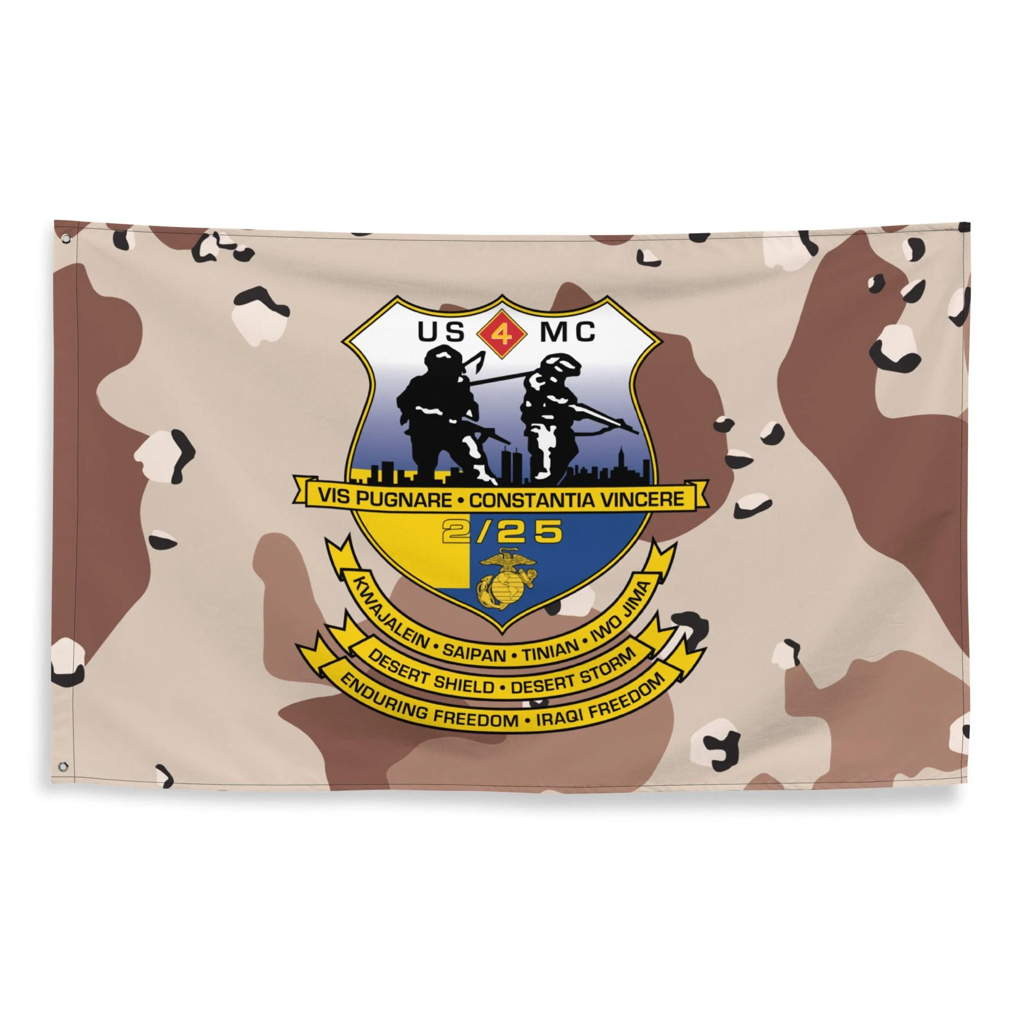 2/25 Marines Chocolate-Chip Camo Flag - Image 3