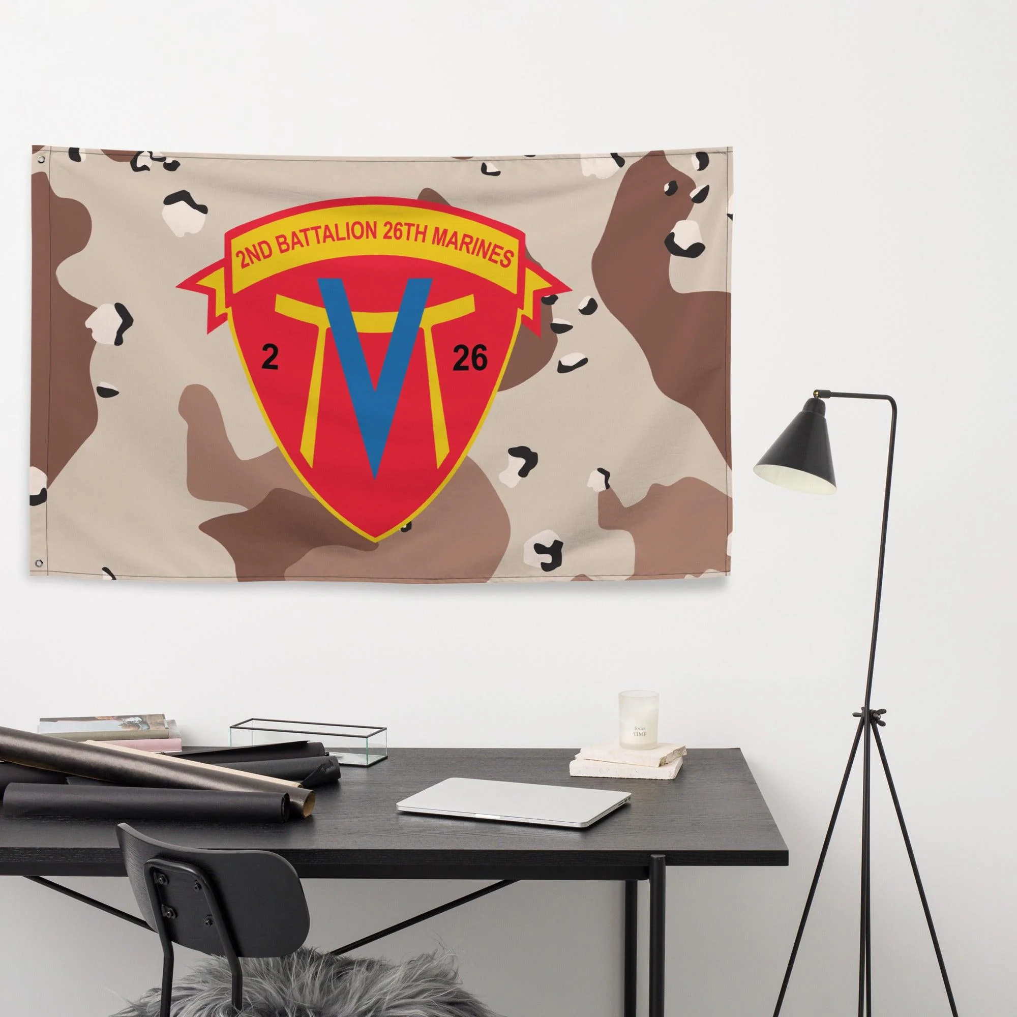 2/26 Marines Chocolate-Chip Camo Flag - Image 2