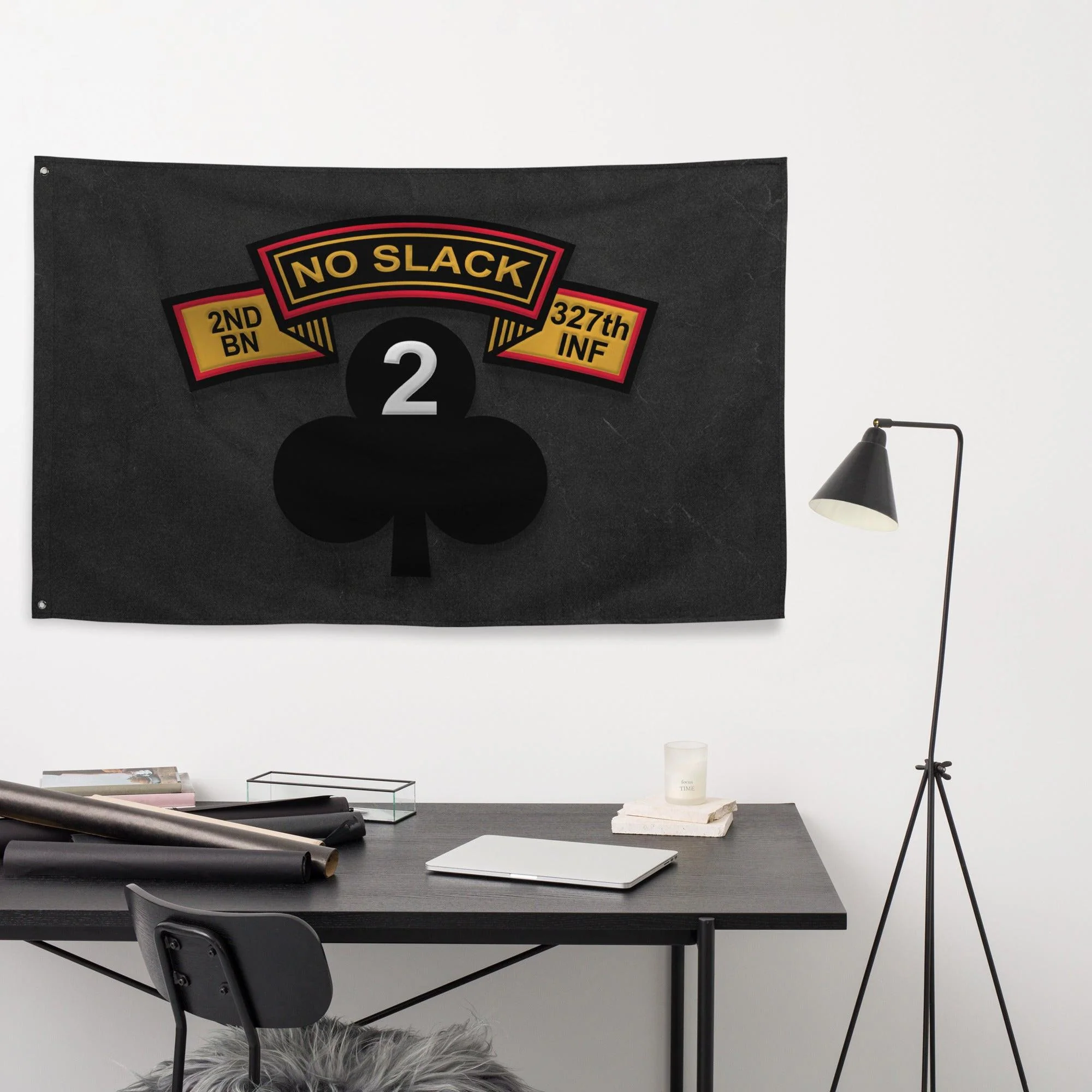 U.S. Army 2-327 Infantry 'No Slack' Airborne Wall Flag - Image 2