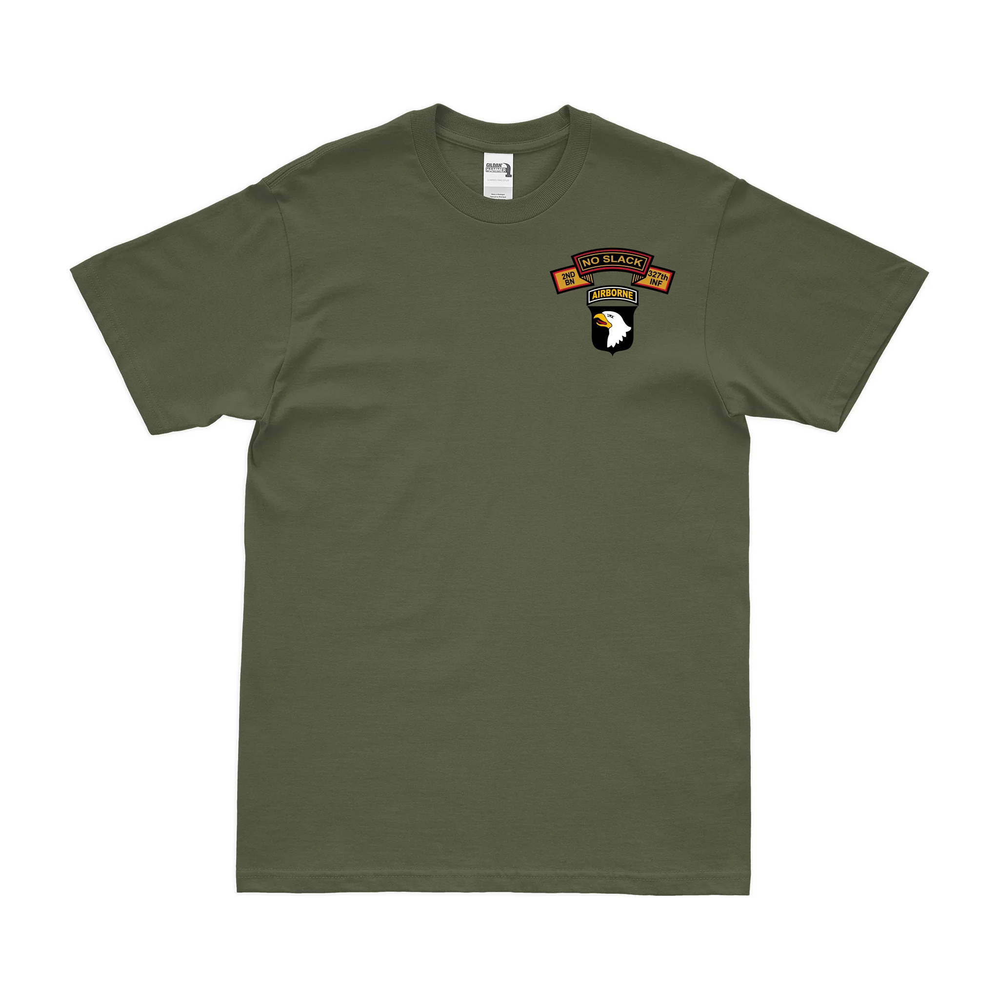 2-327 Infantry "No Slack" 101st Airborne Division Left Chest T-Shirt - Image 2