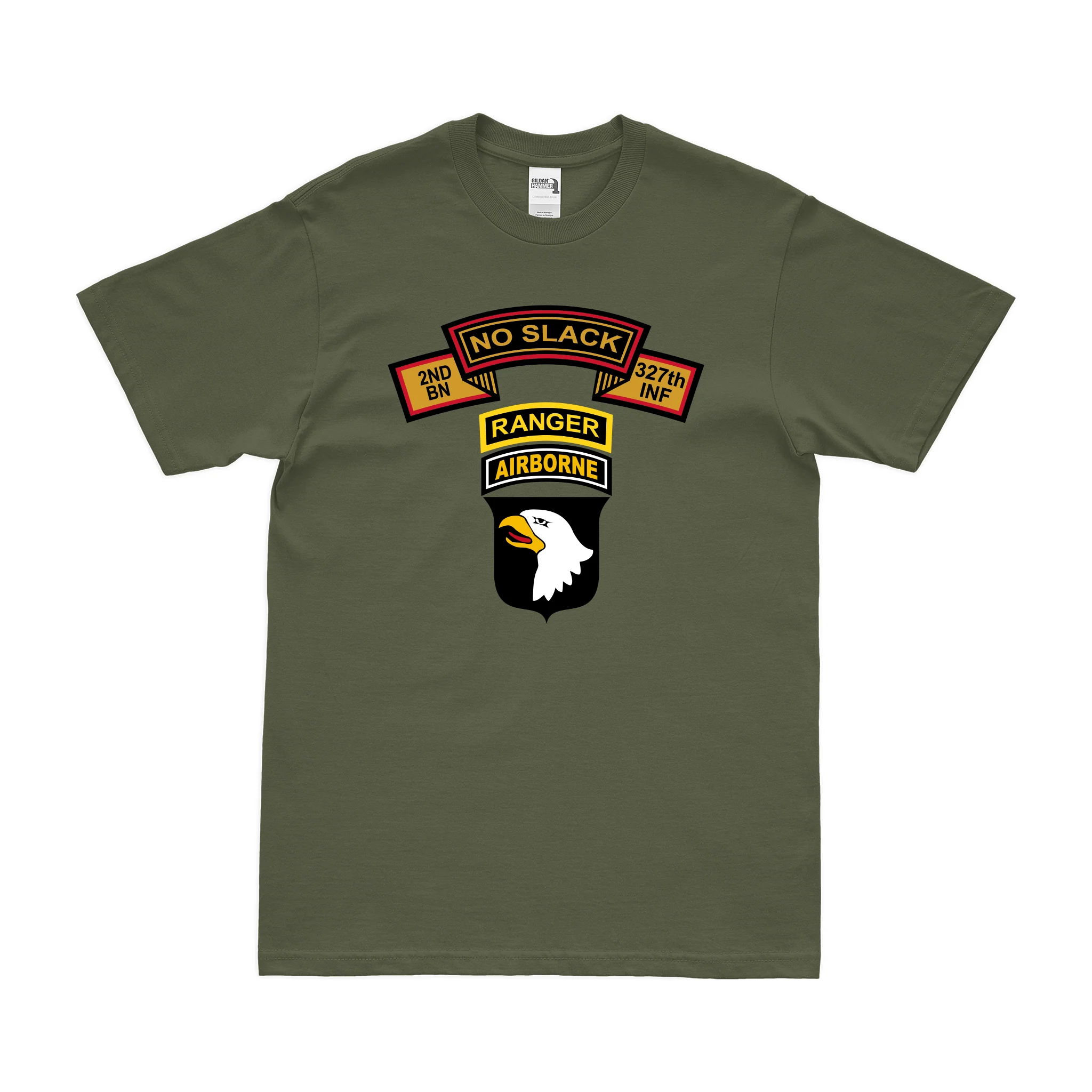 2-327 IR "No Slack" 101st Airborne Ranger Tab T-Shirt - Image 2