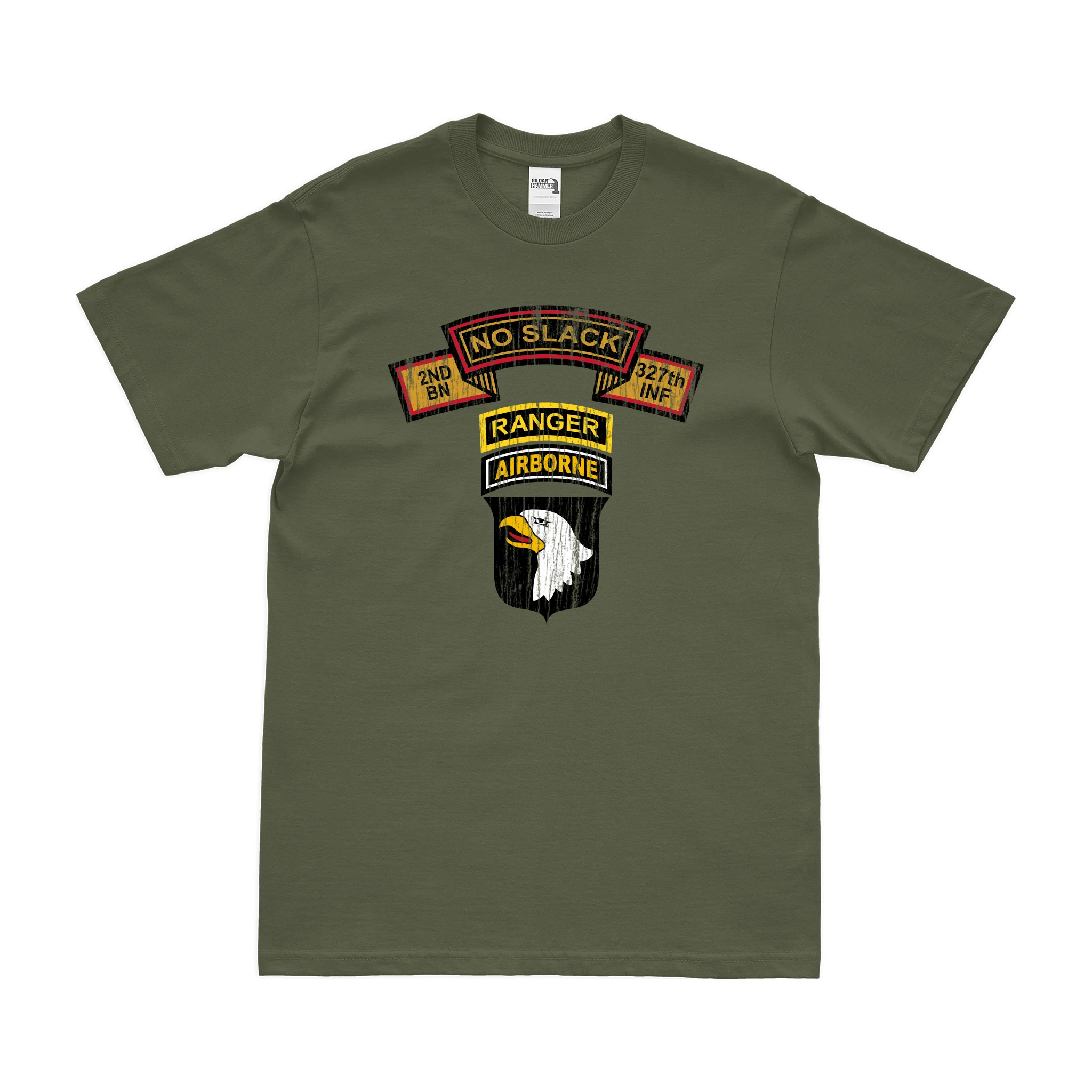 2-327 IR "No Slack" 101st Airborne Ranger Tab T-Shirt - Image 4