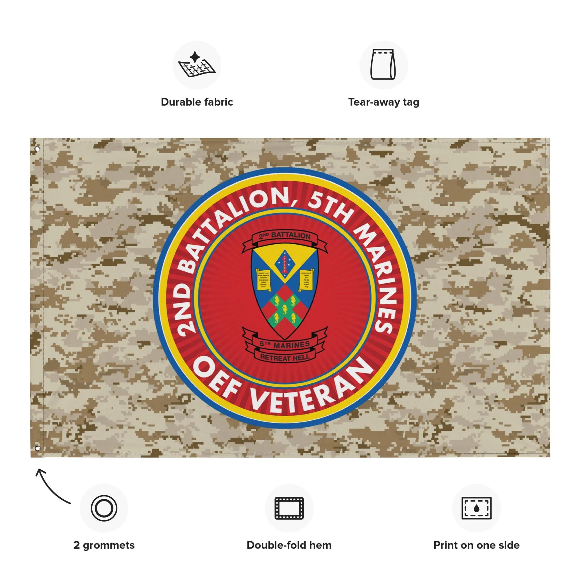 2/5 Marines Operation Enduring Freedom OEF Veteran MARPAT Flag - Image 2