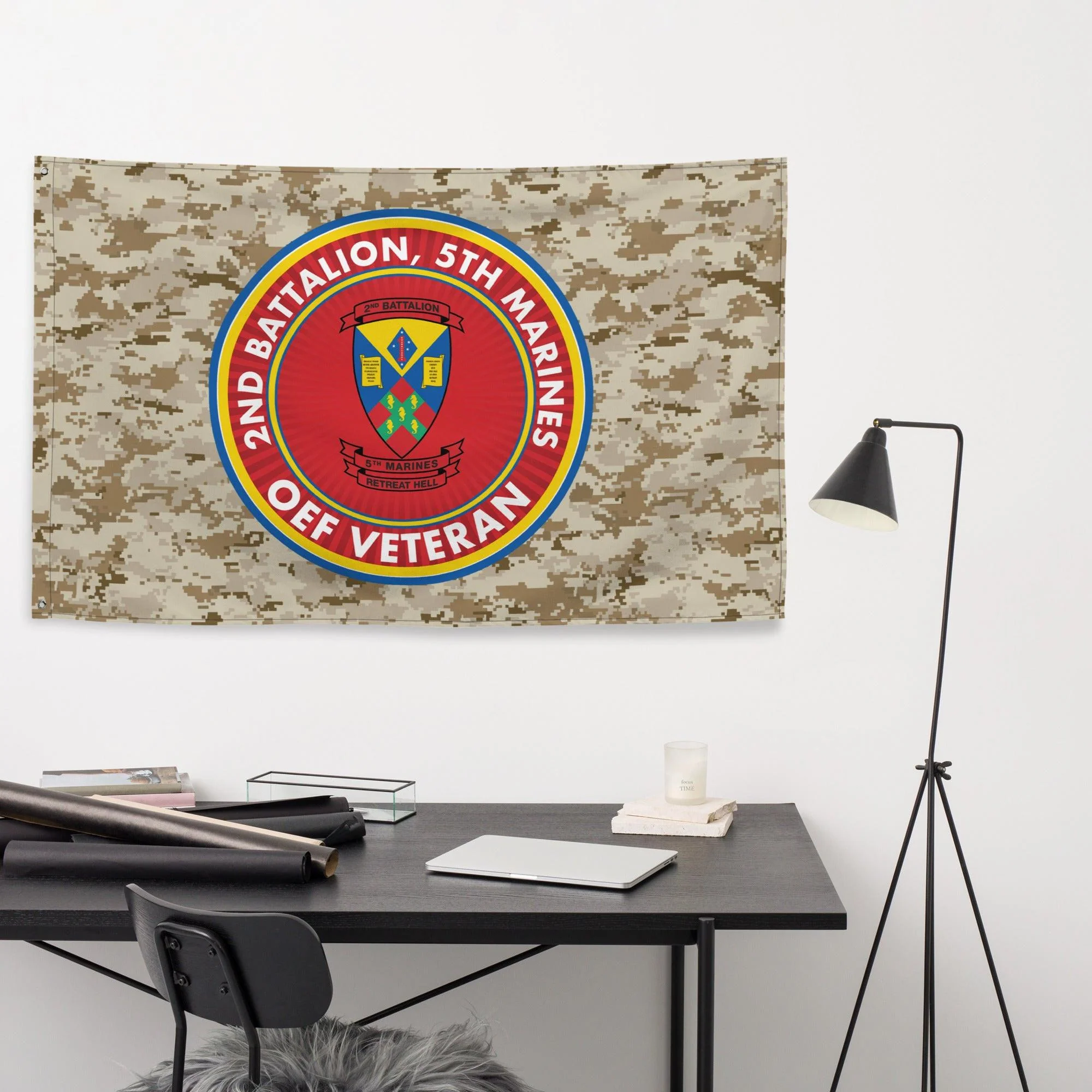 2/5 Marines Operation Enduring Freedom OEF Veteran MARPAT Flag - Image 3