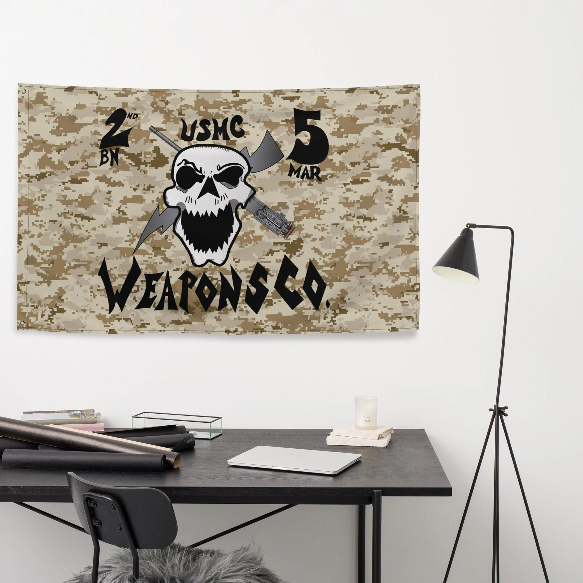2-5 Marines Weapons 'Whiskey' Company OIF MARPAT Flag - Image 3