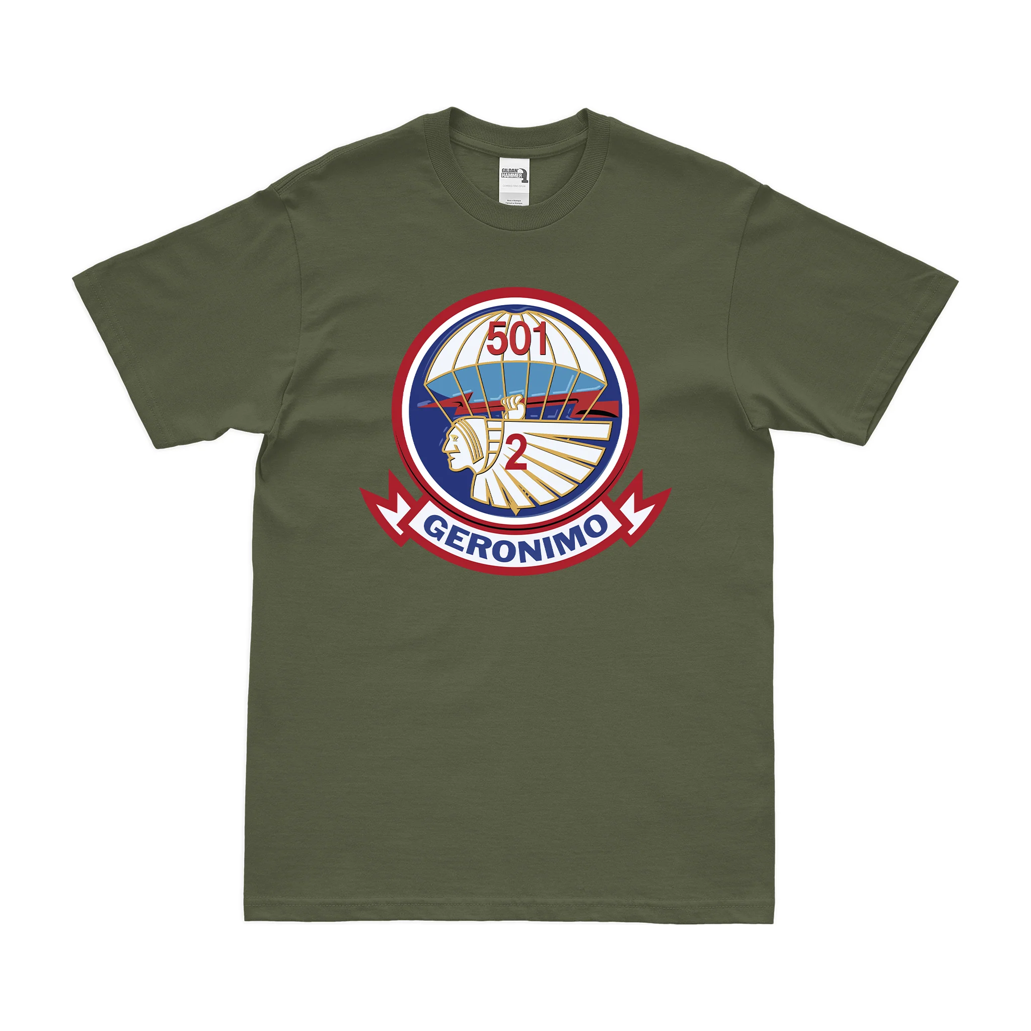 2-501 Parachute Infantry Regiment Logo T-Shirt - Image 2