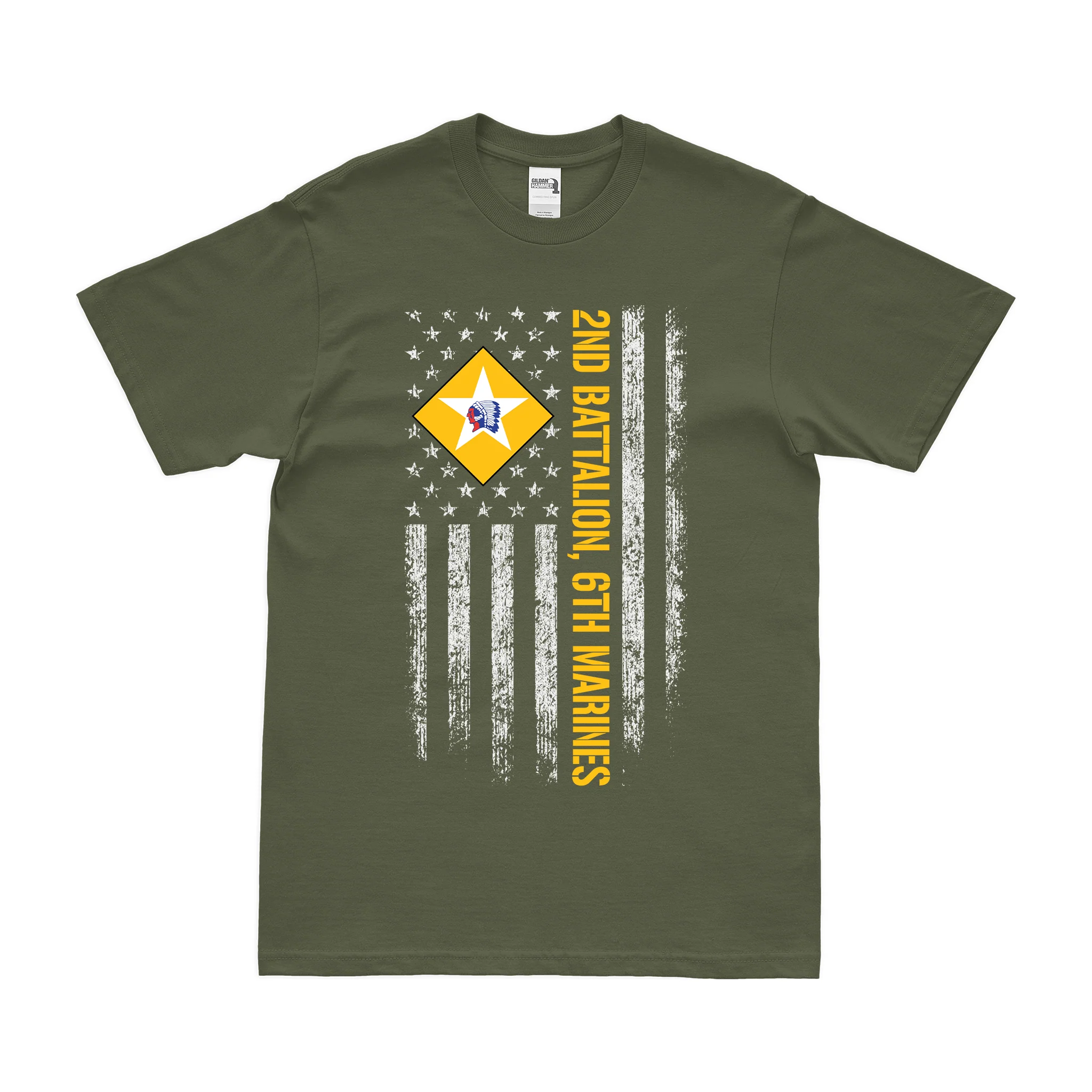 2/6 Marines American Flag T-Shirt - Image 2