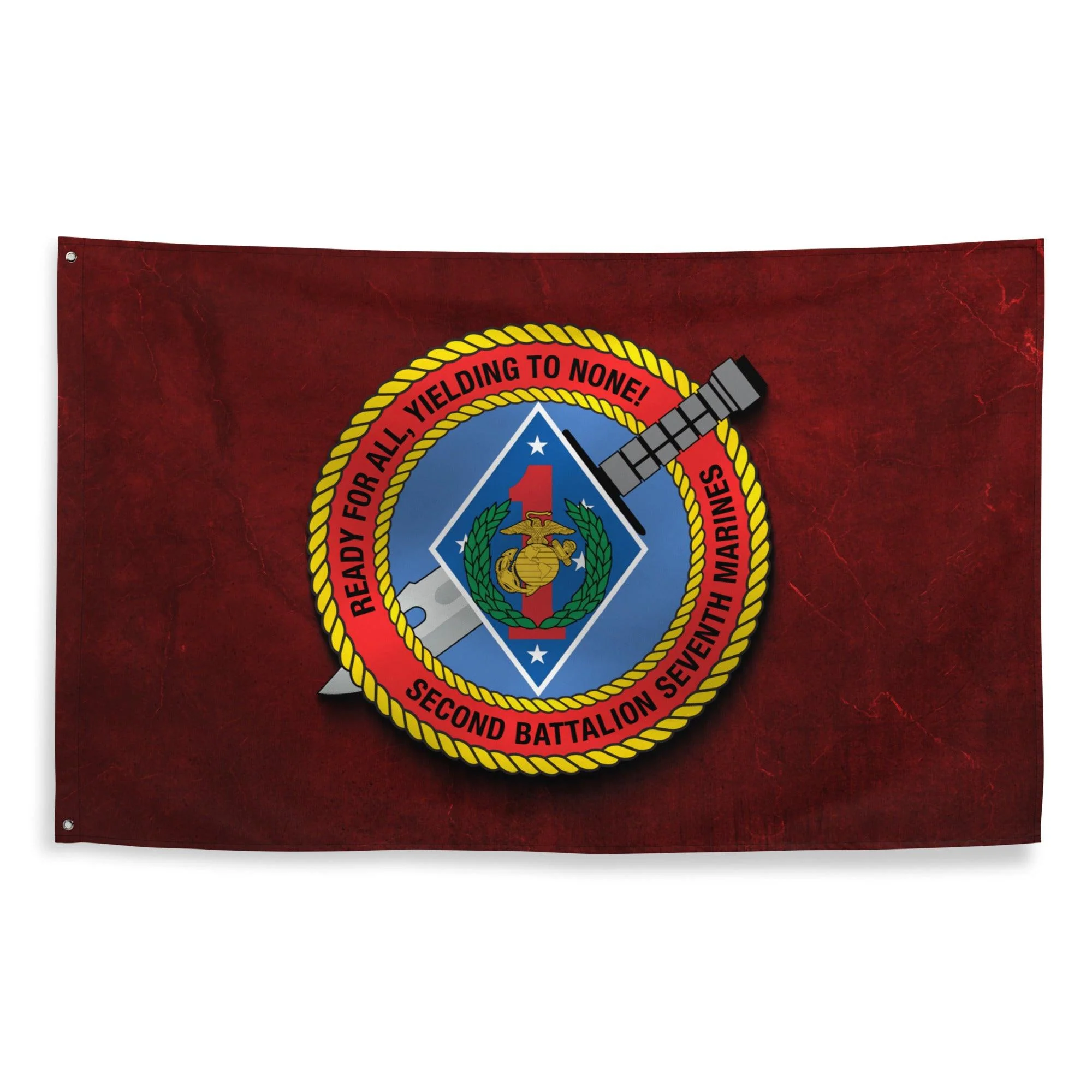 2/7 Marines Red Indoor Wall Flag - Image 4