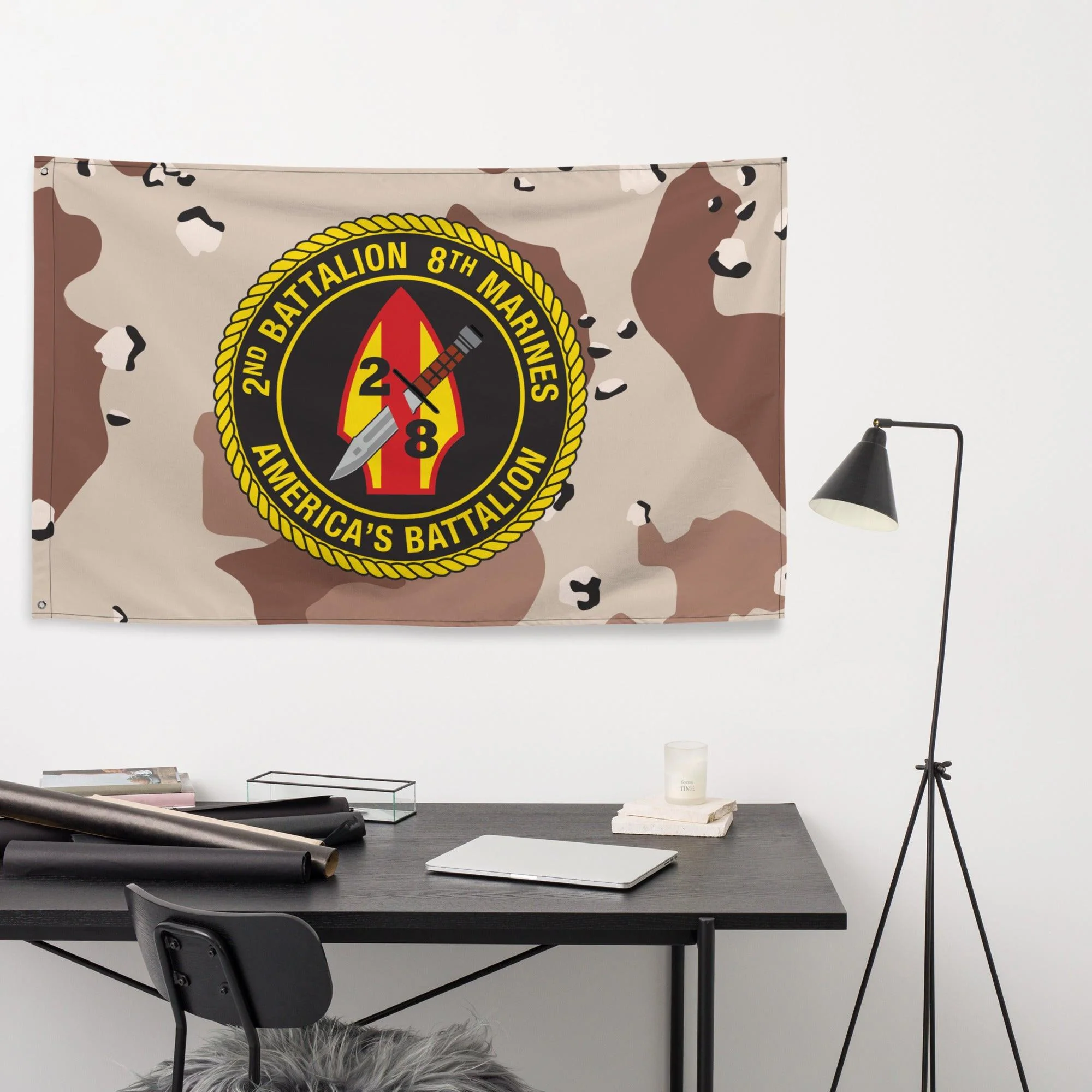 2/8 Marines Chocolate-Chip Camo Flag - Image 2