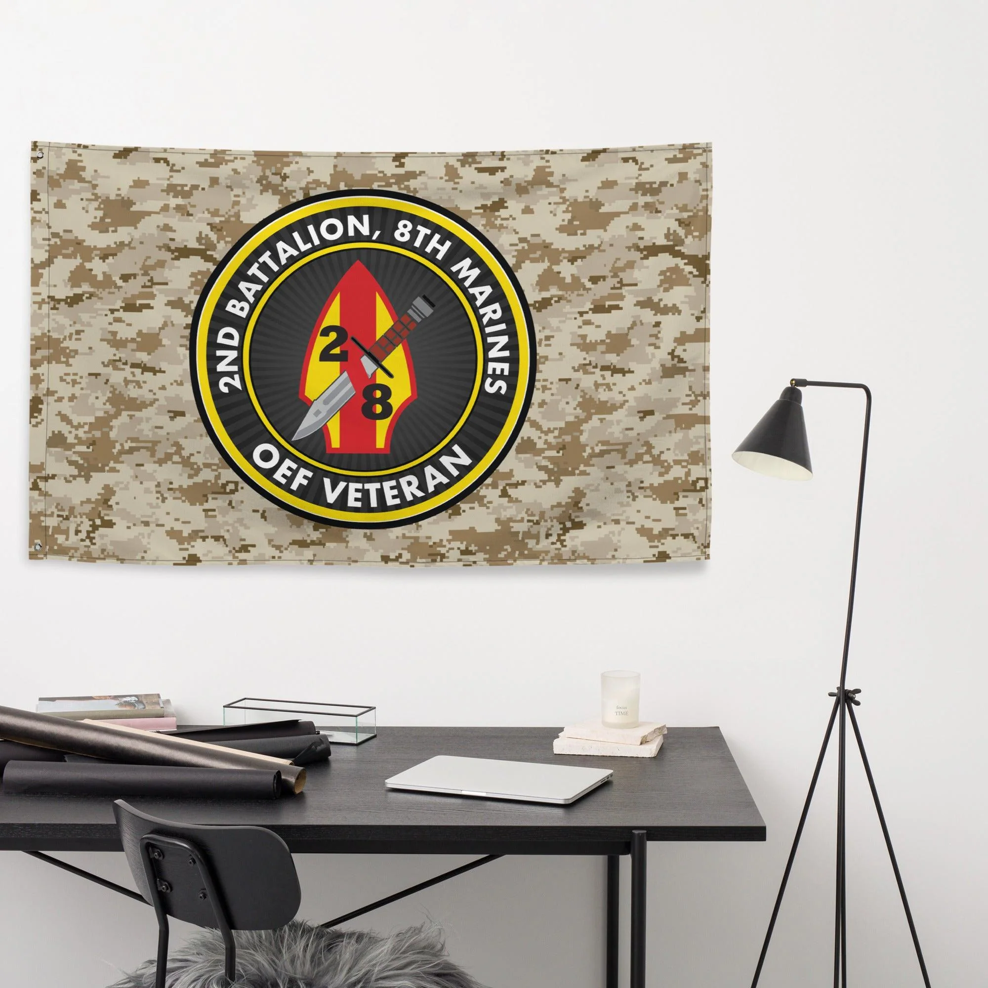 2/8 Marines Operation Enduring Freedom OEF Veteran MARPAT Flag - Image 3