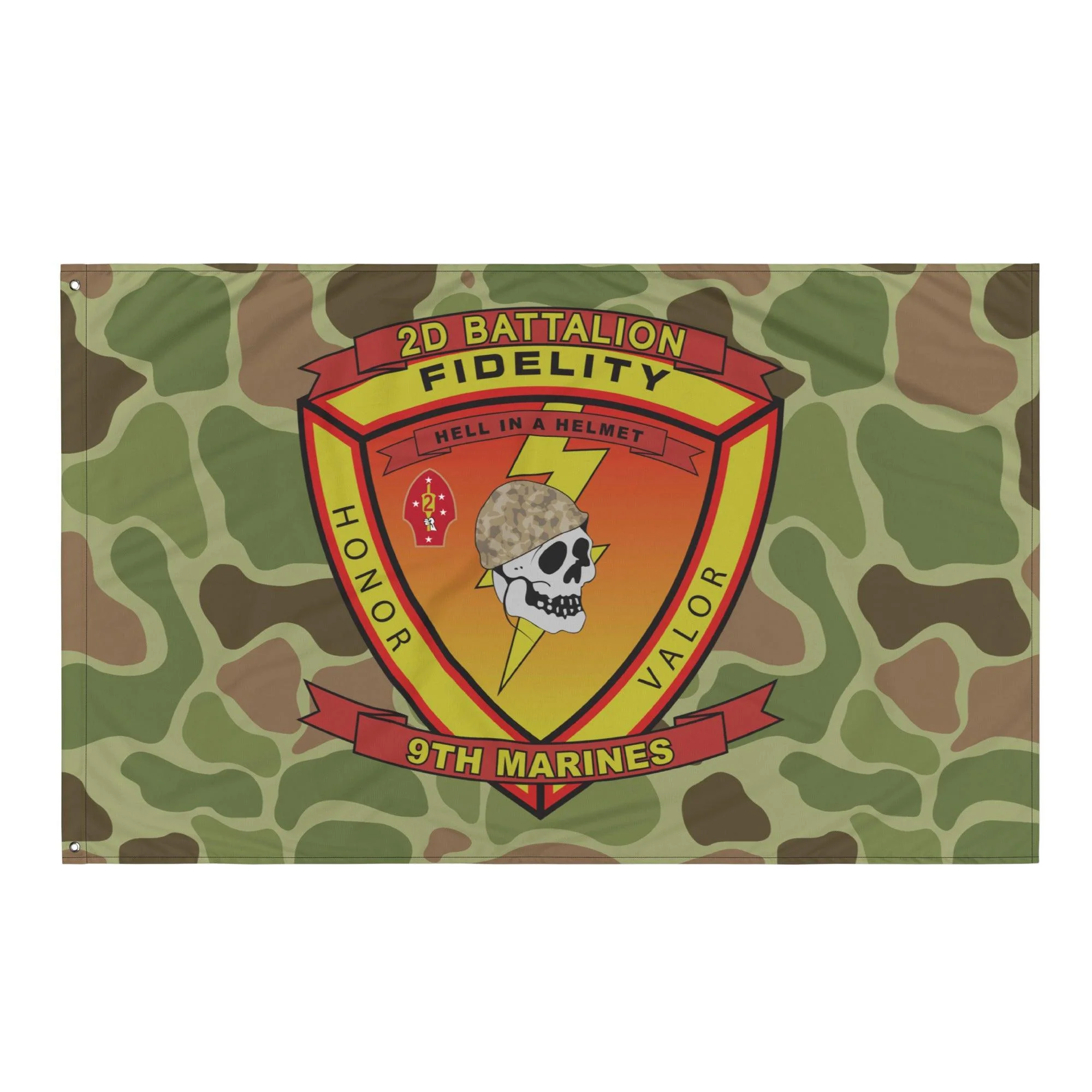 2nd Battalion 9th Marines (2/9 Marines) Frogskin Camo Flag