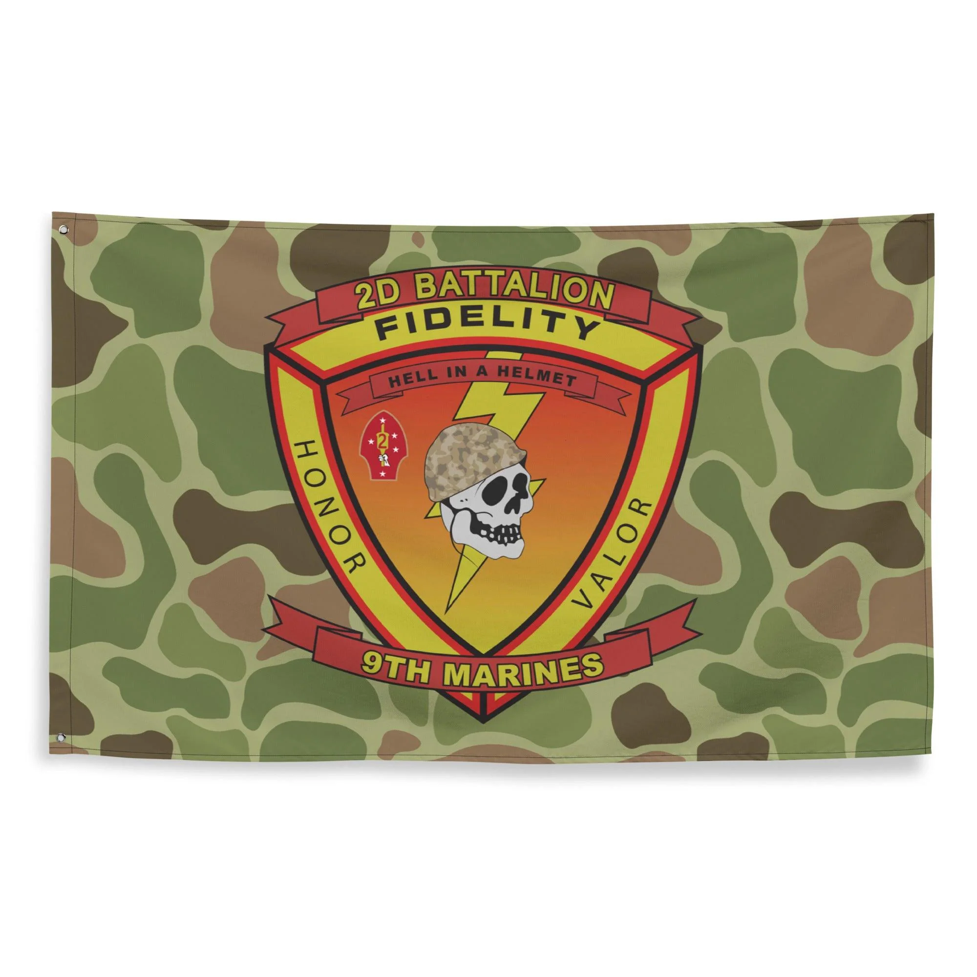2nd Battalion 9th Marines (2/9 Marines) Frogskin Camo Flag - Image 3