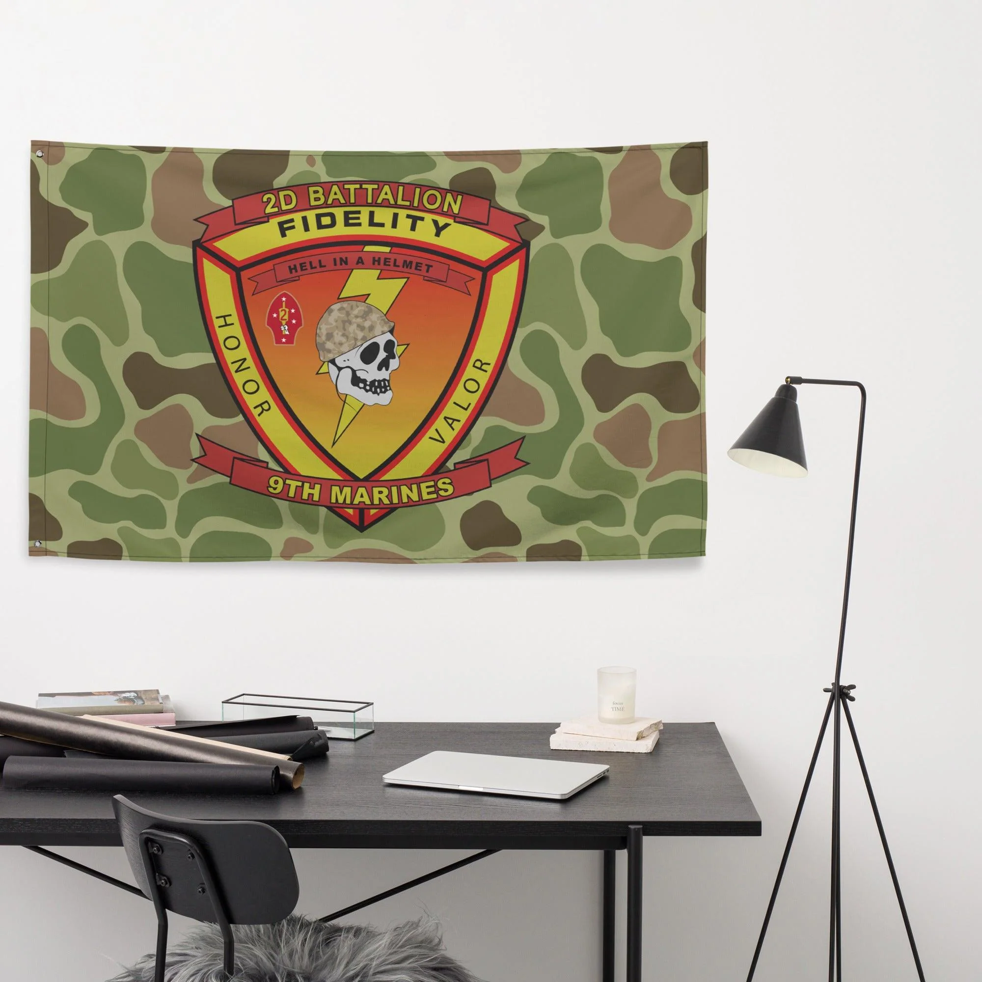 2nd Battalion 9th Marines (2/9 Marines) Frogskin Camo Flag - Image 4