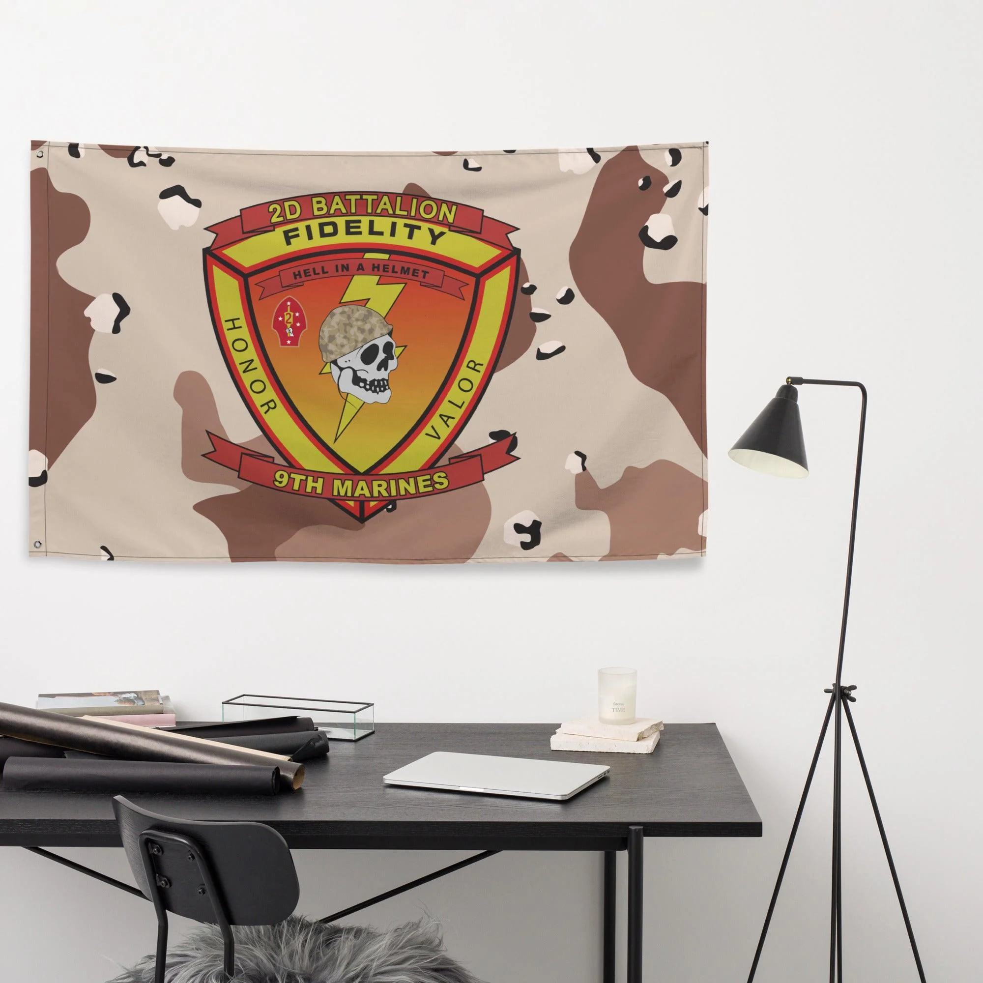 2/9 Marines Chocolate-Chip Camo Flag - Image 2