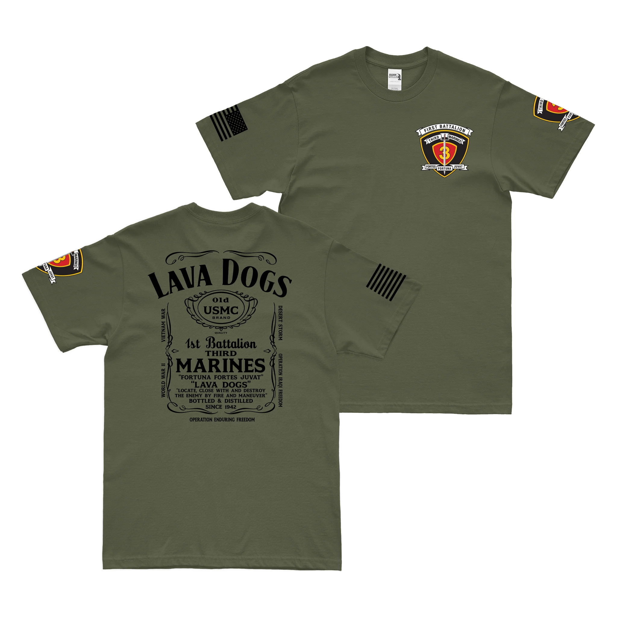 Double-Sided 1/3 Marines Whiskey Label T-Shirt - Image 2