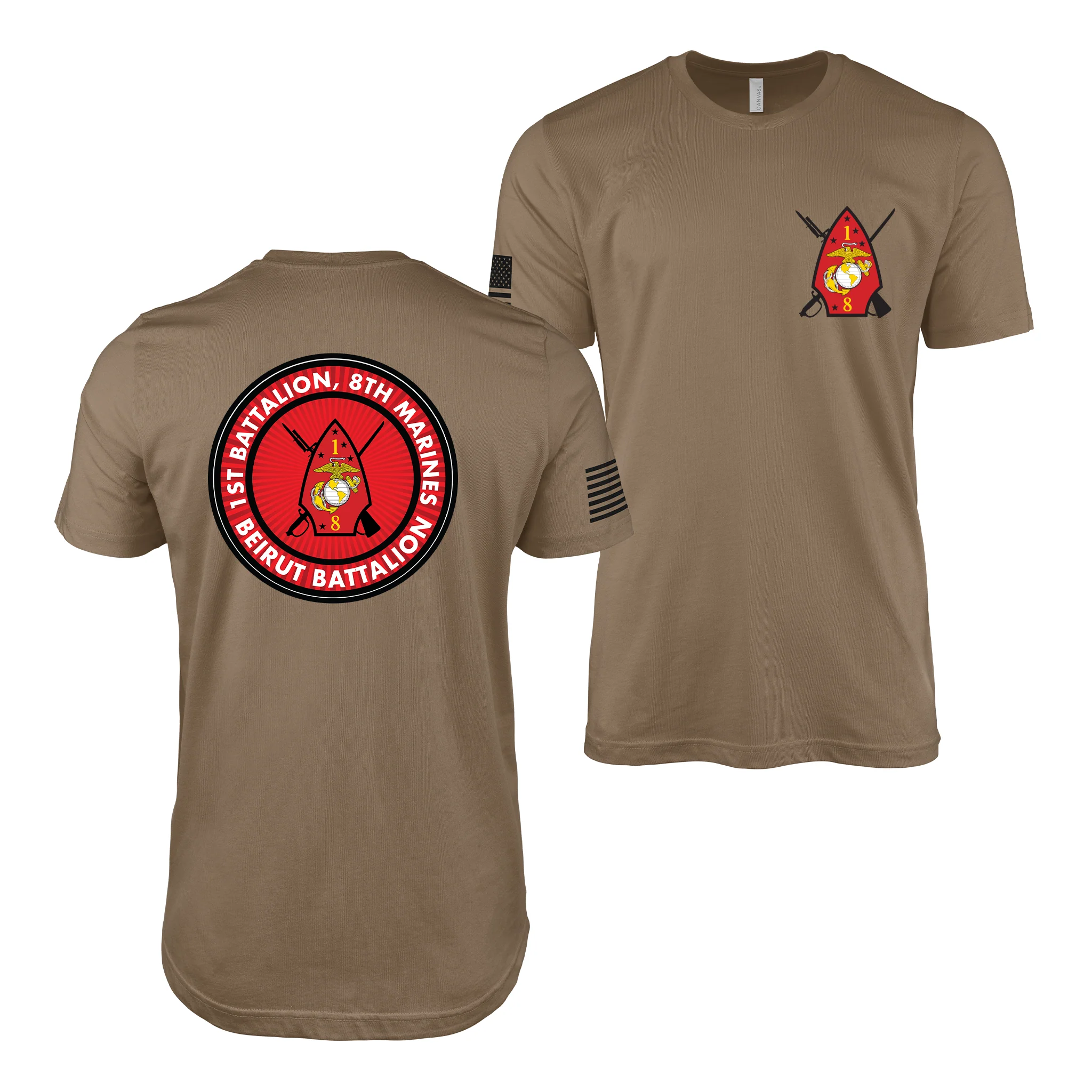 Double-Sided 1/8 Marines Beirut Battalion Motto T-Shirt - Image 4