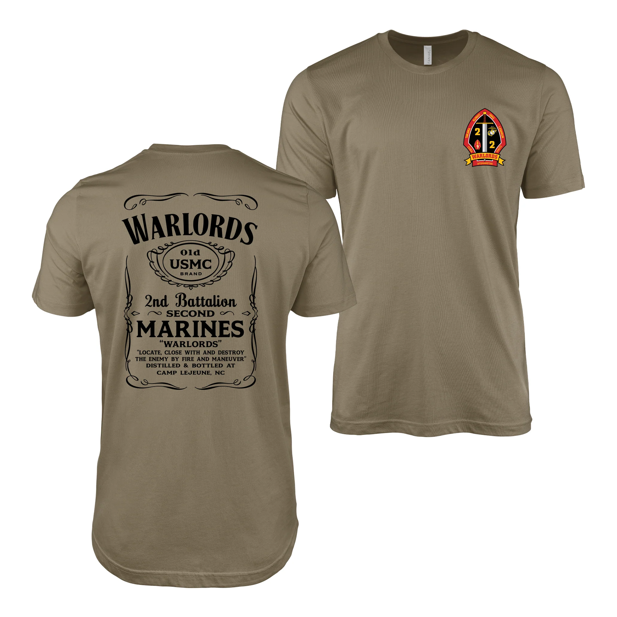 Double-Sided 2/2 Marines "Warlords" Whiskey Label T-Shirt - Image 4