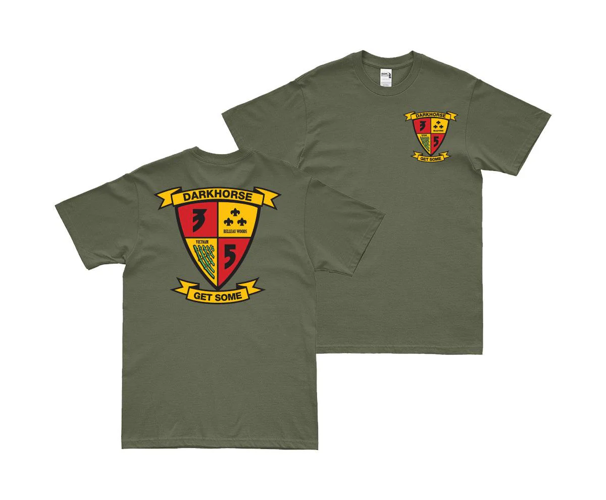 Double-Sided 3/5 Marines 'Darkhorse' Logo Emblem T-Shirt - Image 2