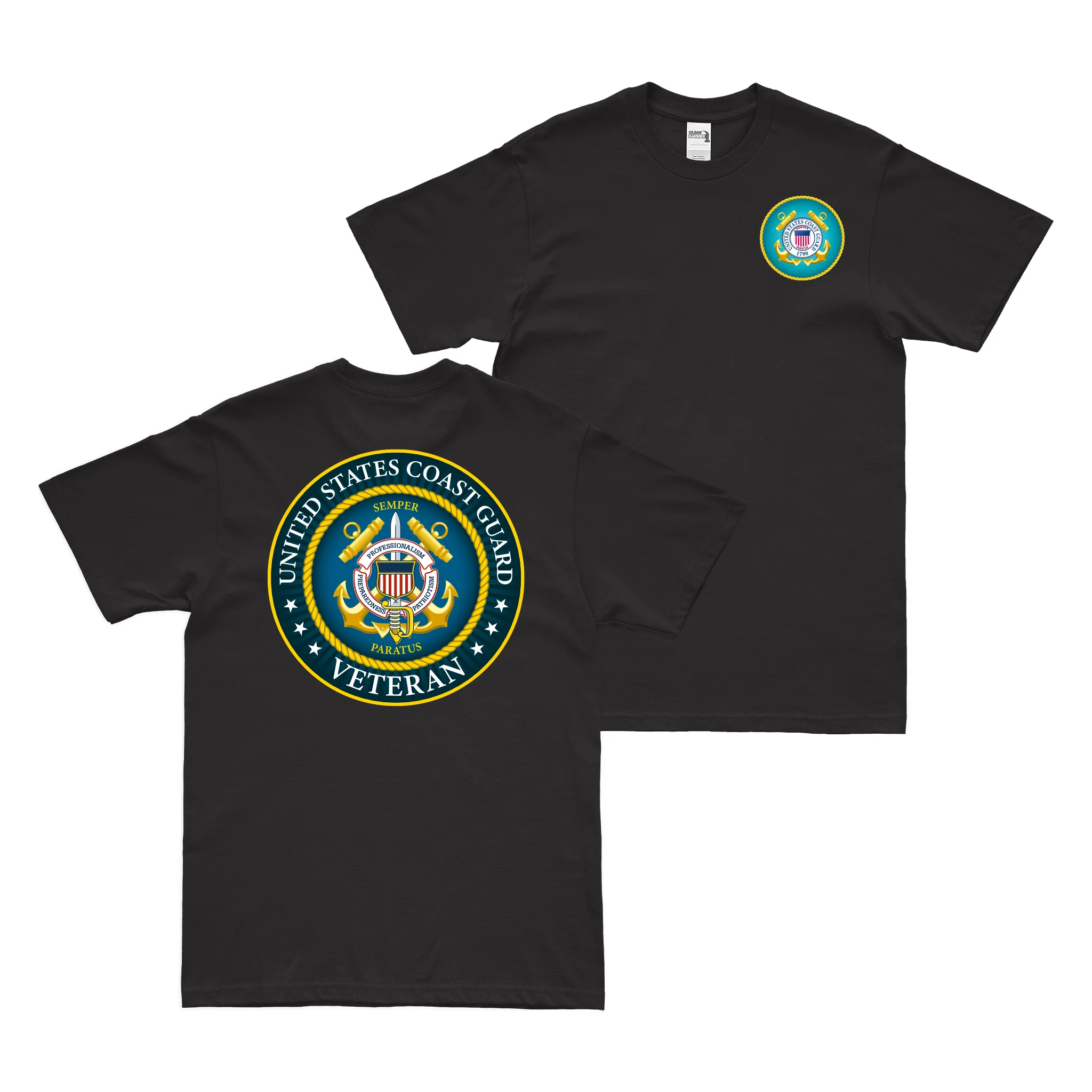 Double-Sided U.S. Coast Guard Veteran Emblem T-Shirt