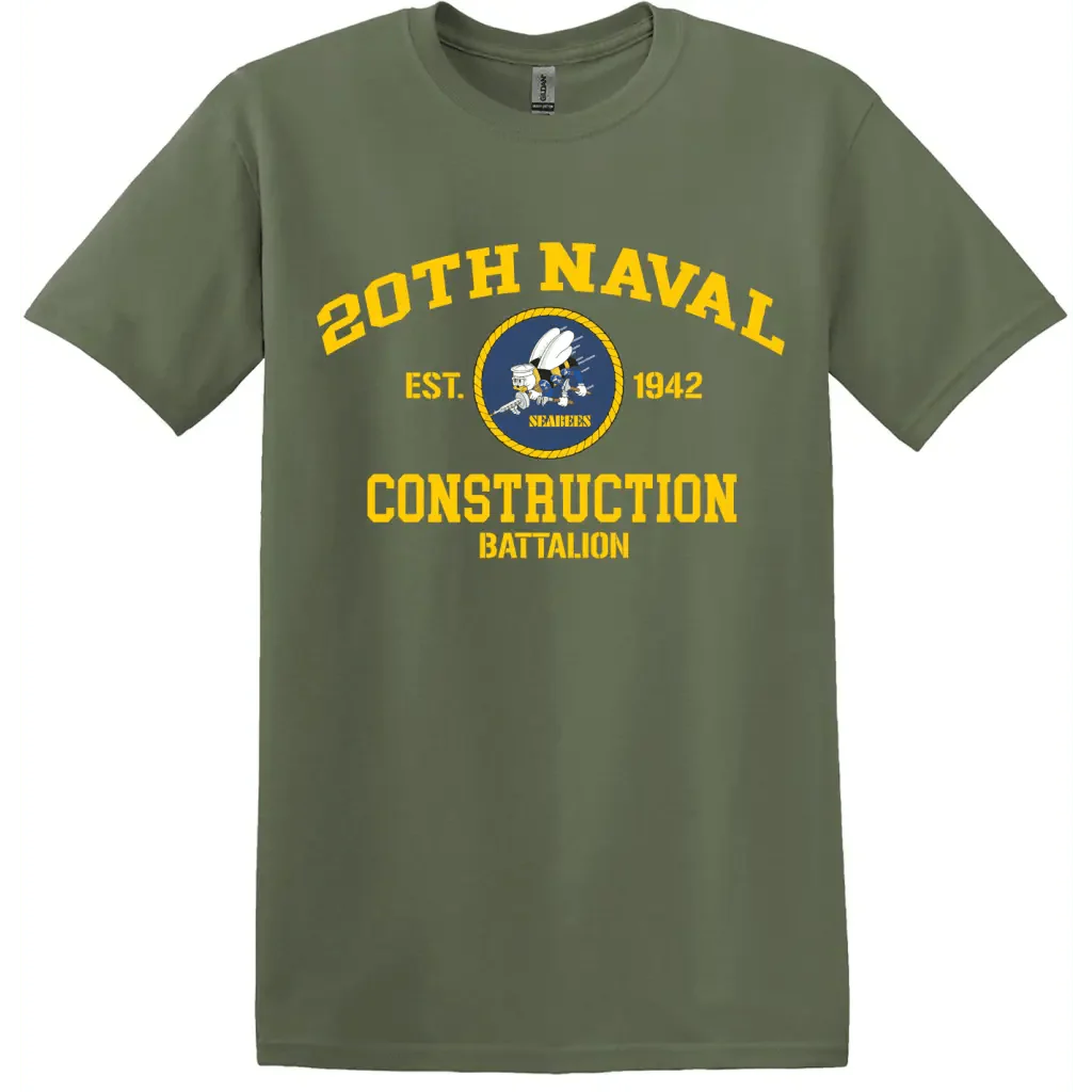 20th Naval Construction Battalion (20th NCB) WW2 Legacy T-Shirt - Image 2
