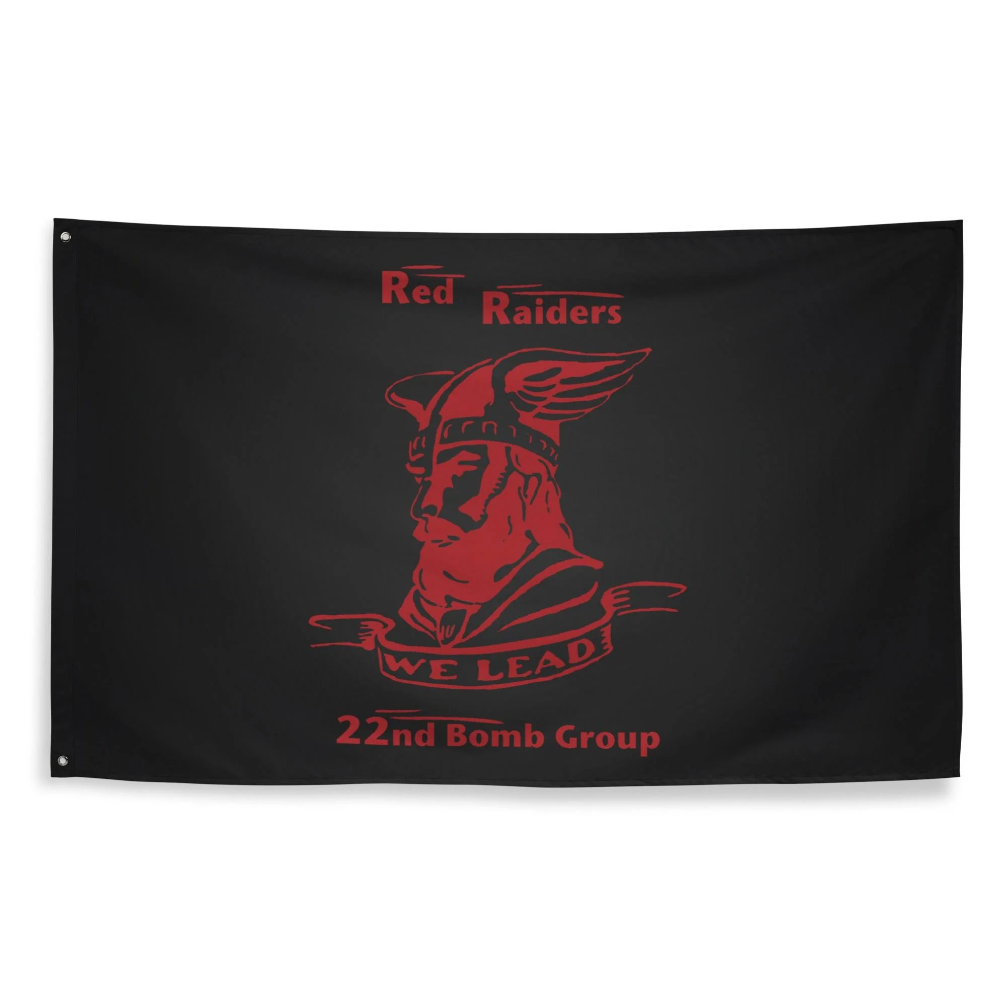 22nd Bomb Group "Red Raiders" WW2 Black Flag - Image 3