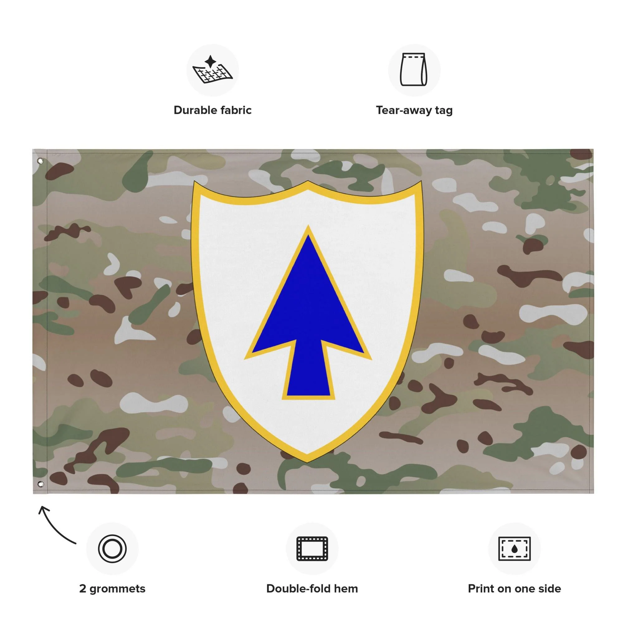 U.S. Army 26th Infantry Regiment Multicam Flag - Image 2