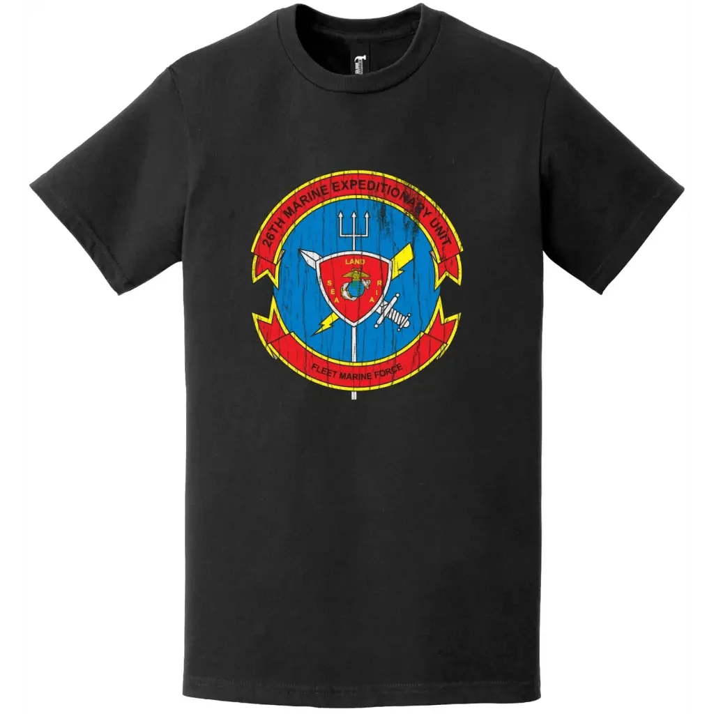 26th Marine Expeditionary Unit (26th MEU) Distressed Logo Emblem T-Shirt