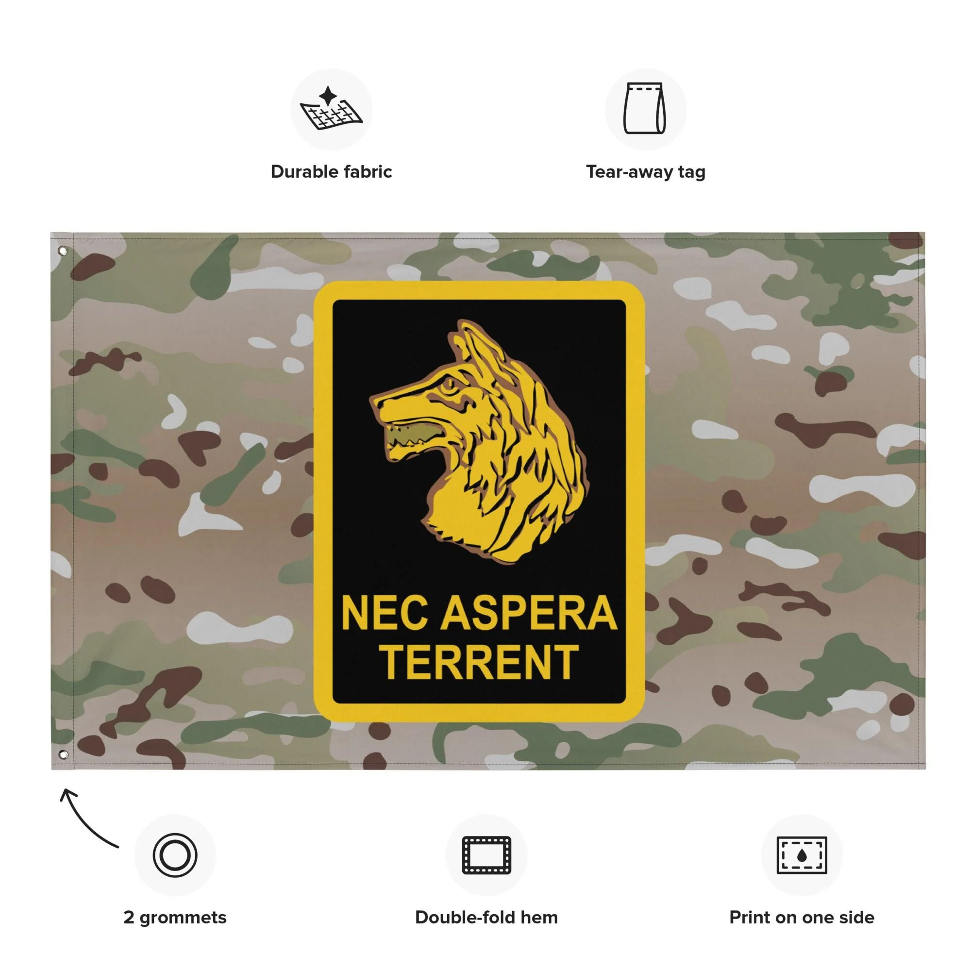 U.S. Army 27th Infantry Regiment 'Wolfhounds' Multicam Flag - Image 2