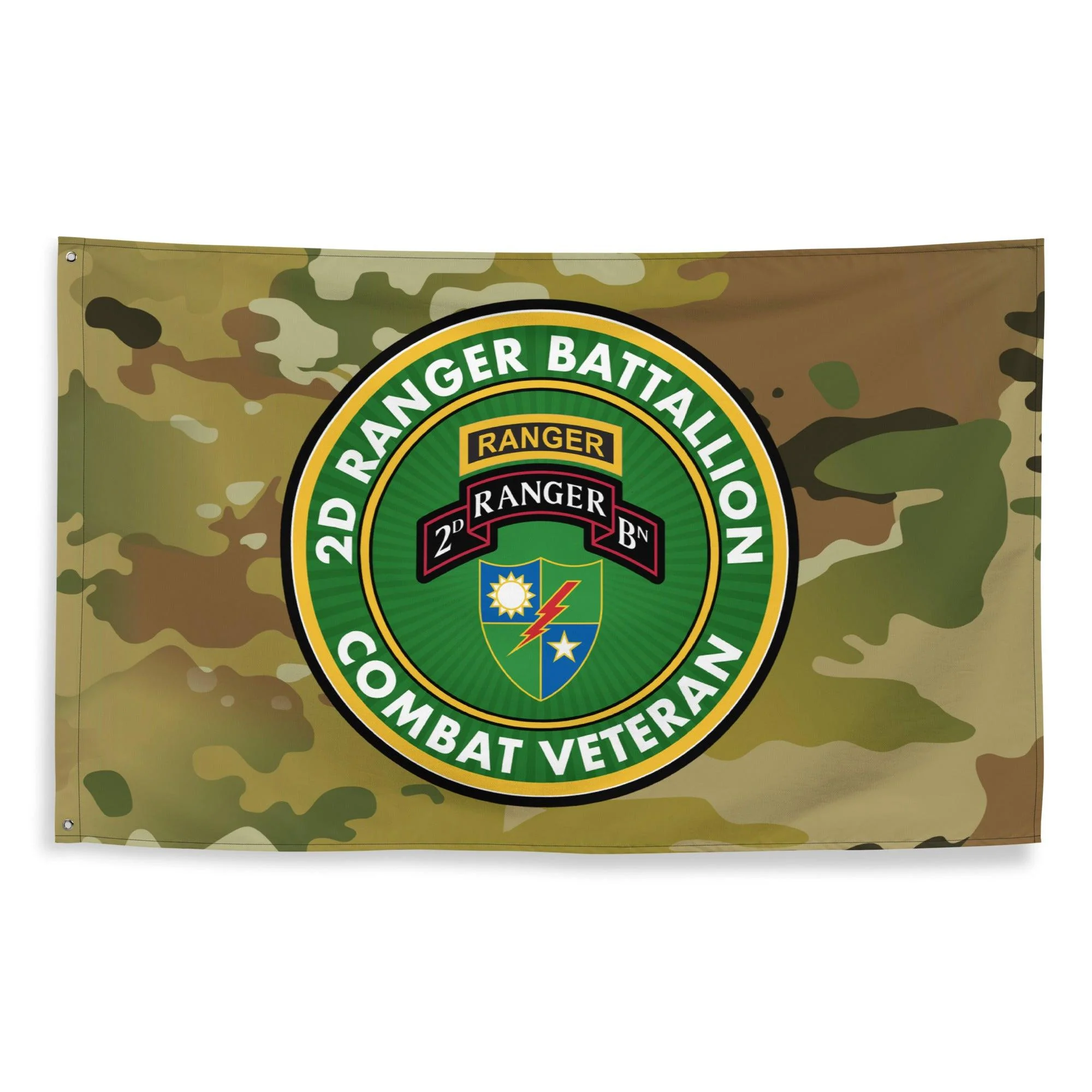 2d Ranger Battalion Combat Veteran Multicam Flag - Image 4