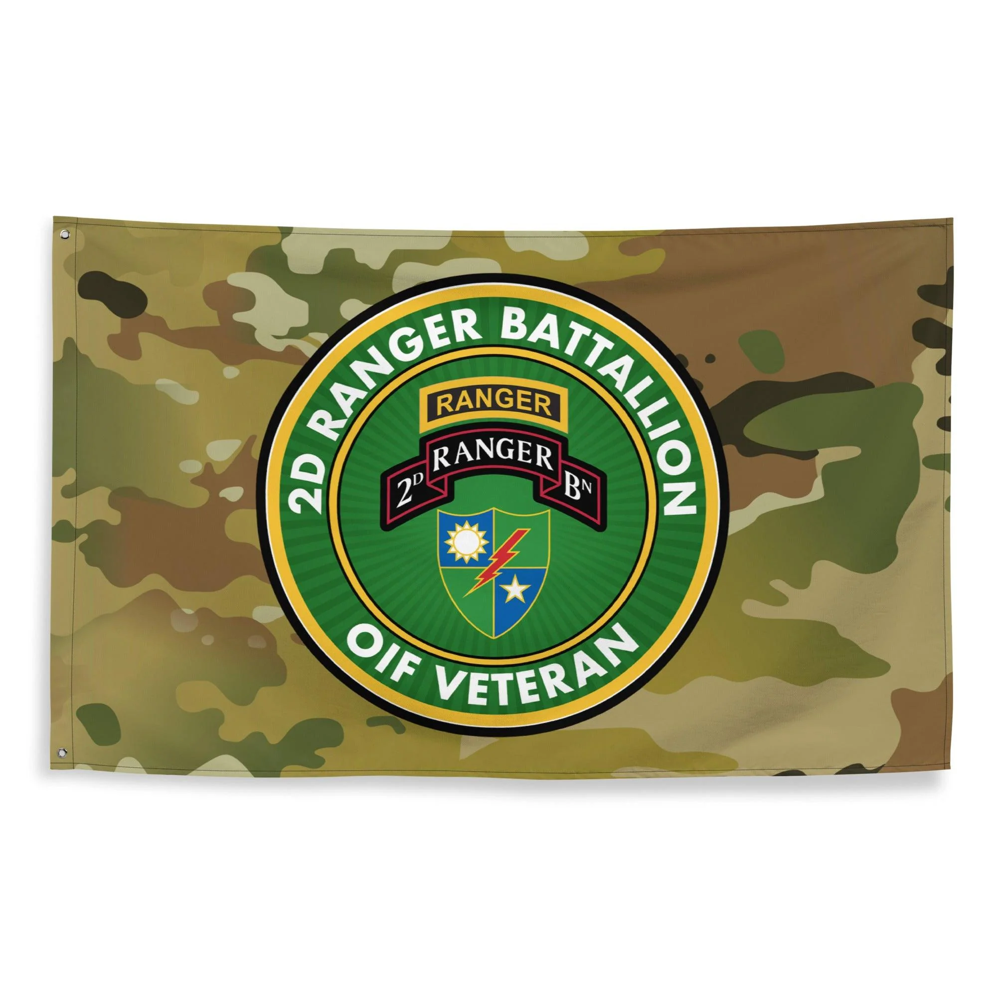 2d Ranger Battalion OIF Veteran Multicam Flag - Image 4