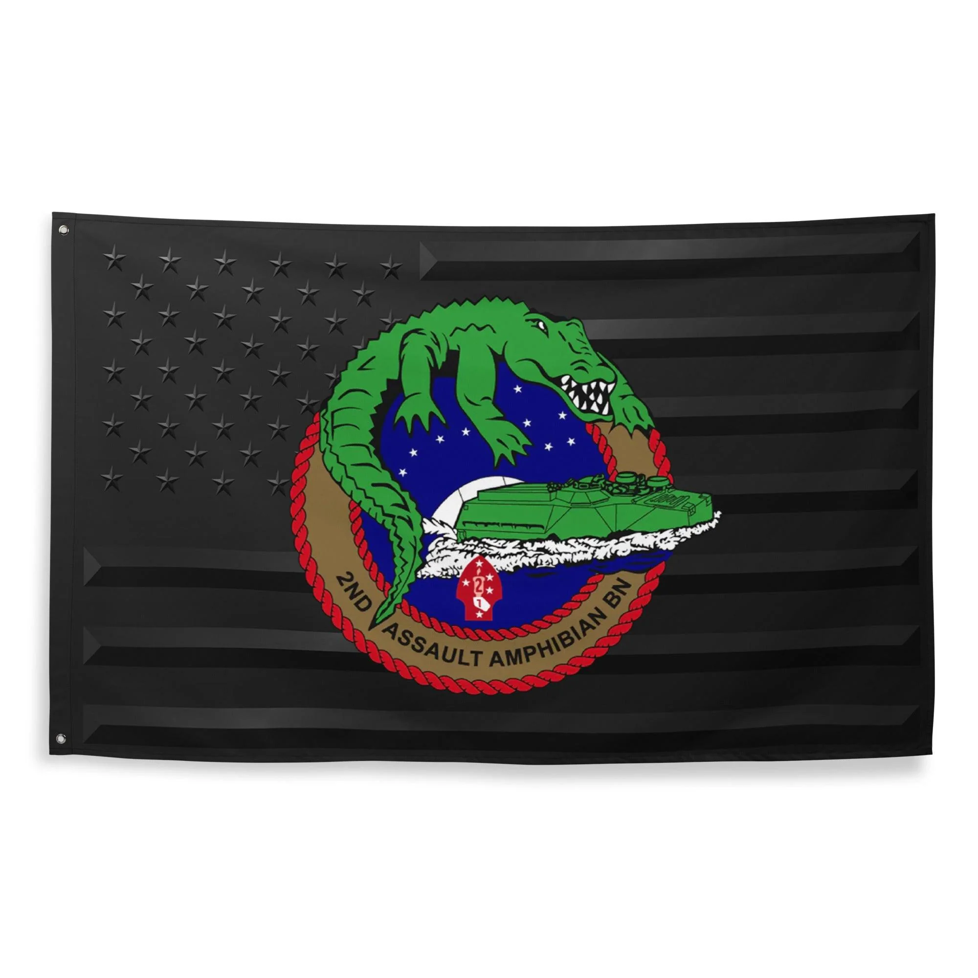 2nd AABn USMC Black American Flag - Image 4