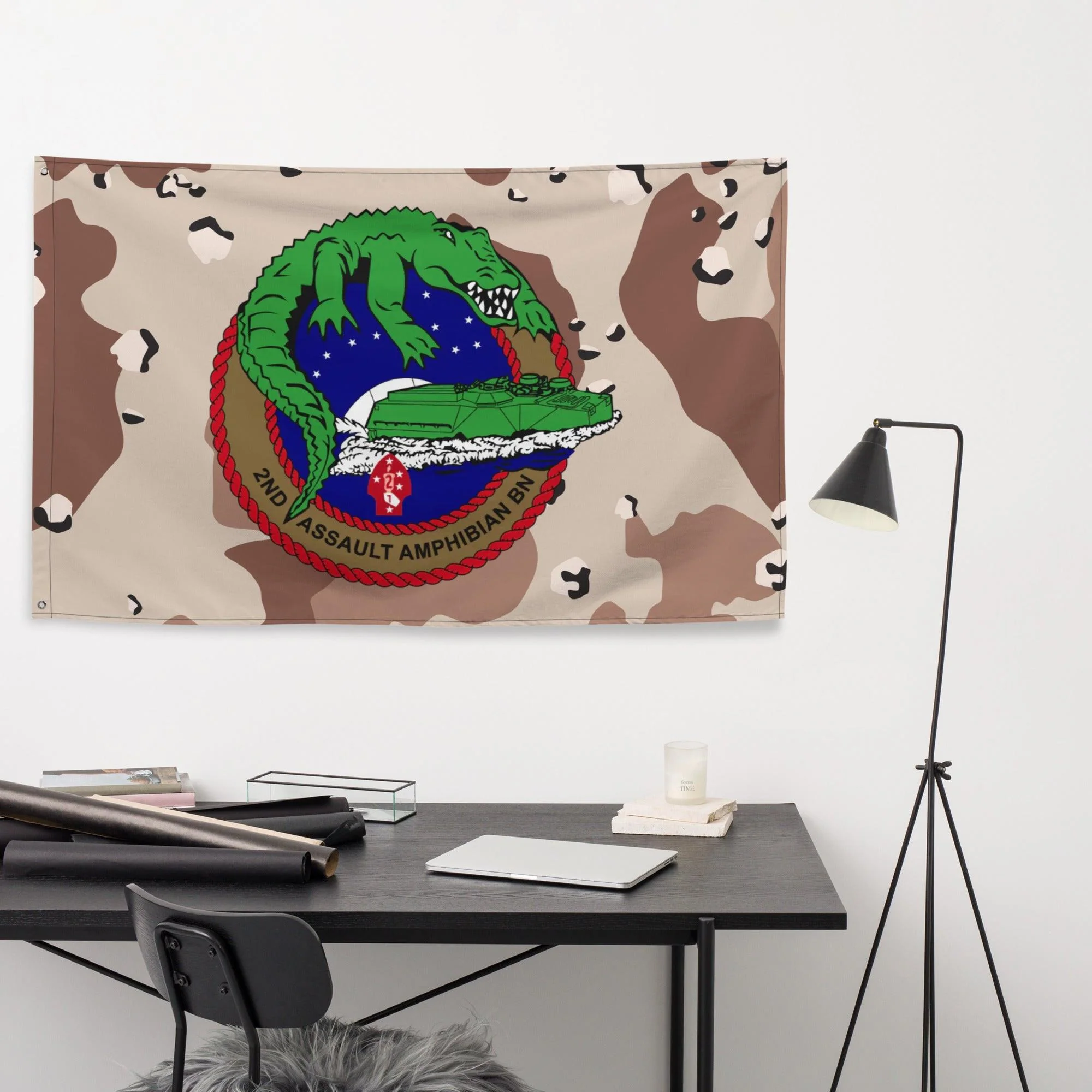 2nd AABn USMC Chocolate-Chip Camo Flag - Image 2