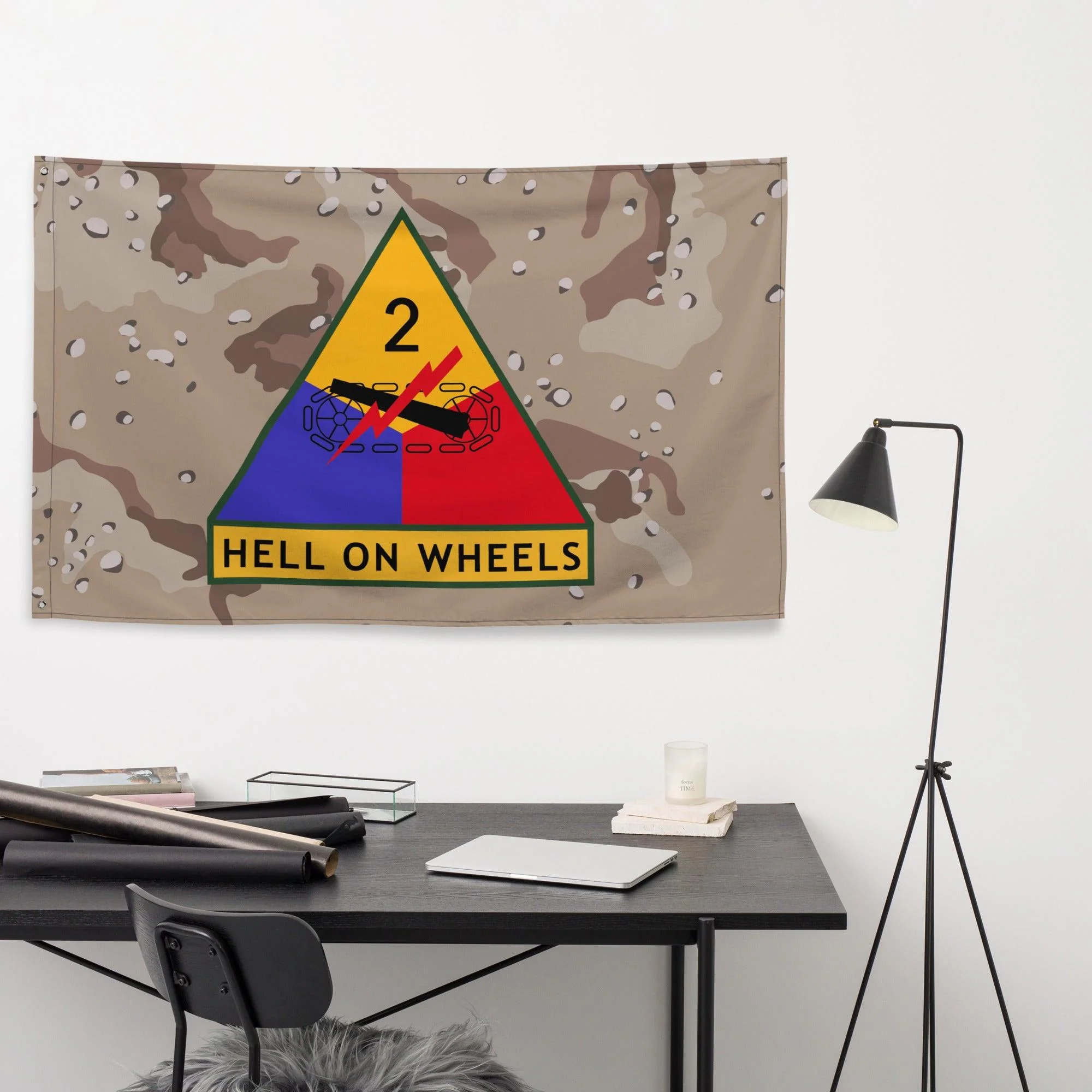 2nd Armored Division Chocolate Chip Camo Flag - Image 2