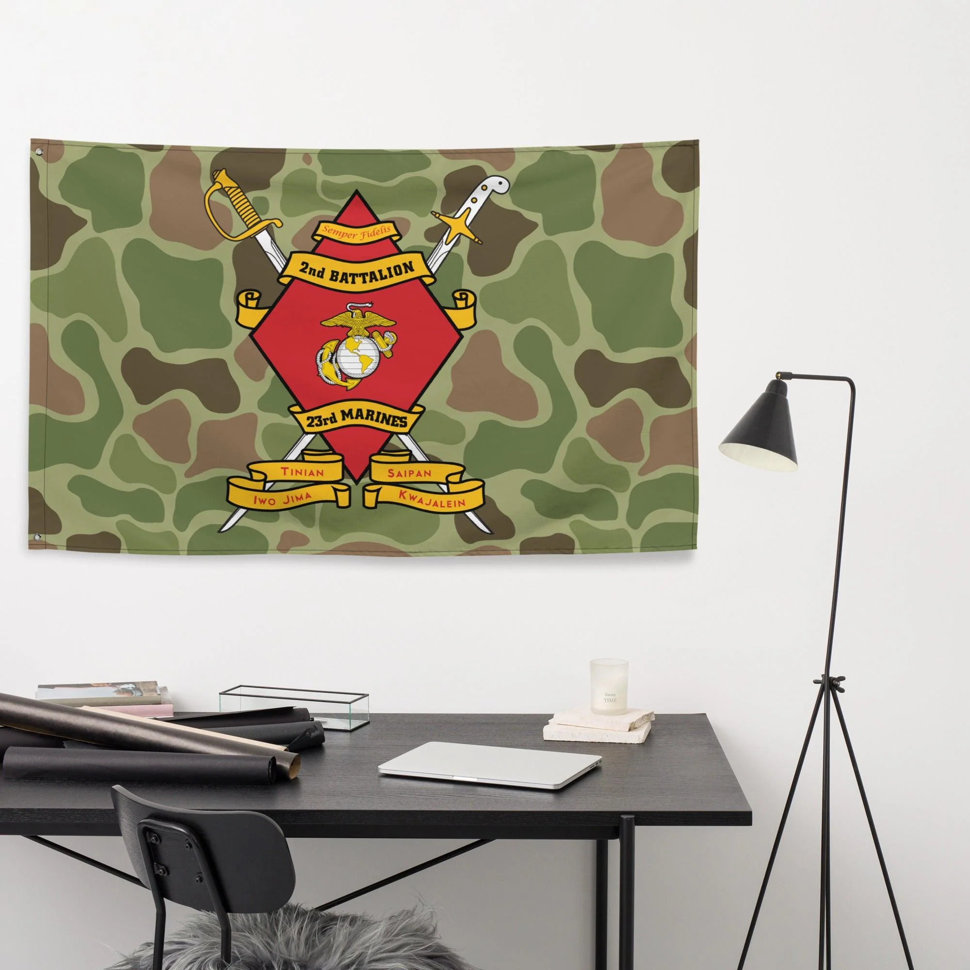 2nd Battalion 23rd Marines (2/23 Marines) Frogskin Camo Flag - Image 2