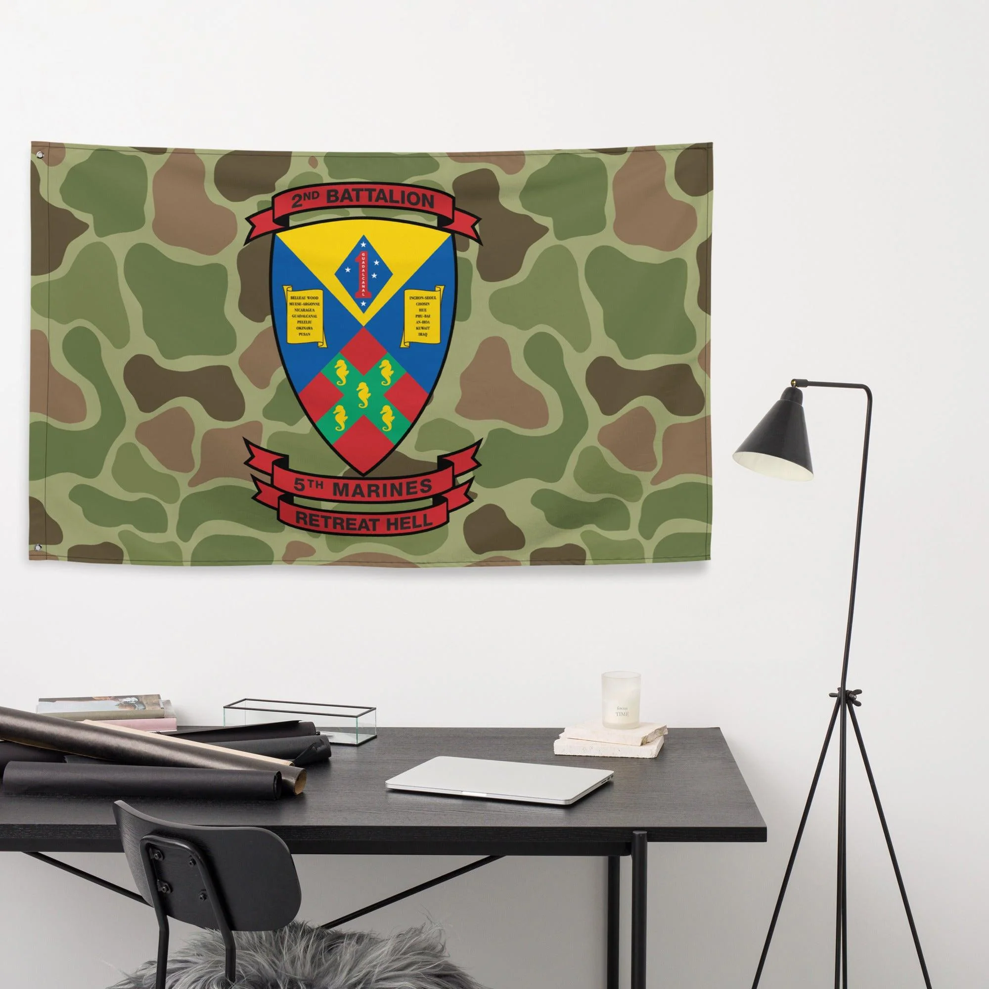 2nd Battalion 5th Marines (2/5 Marines) Frogskin Camo Flag - Image 2