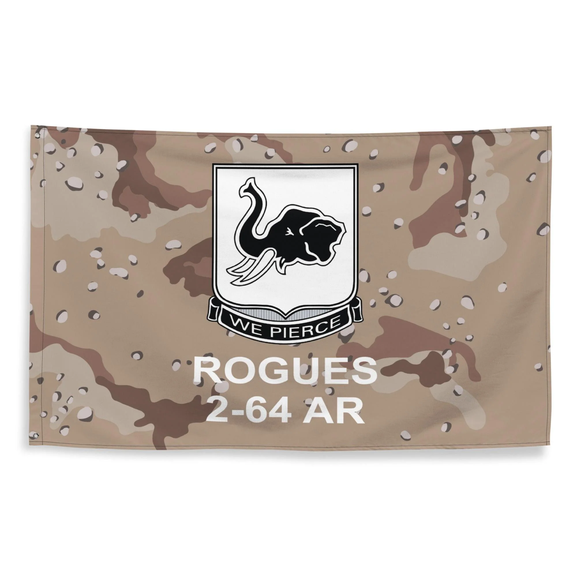 2nd Battalion, 64th Armor Regiment (2-64 AR) Chocolate Chip Camo Flag - Image 3
