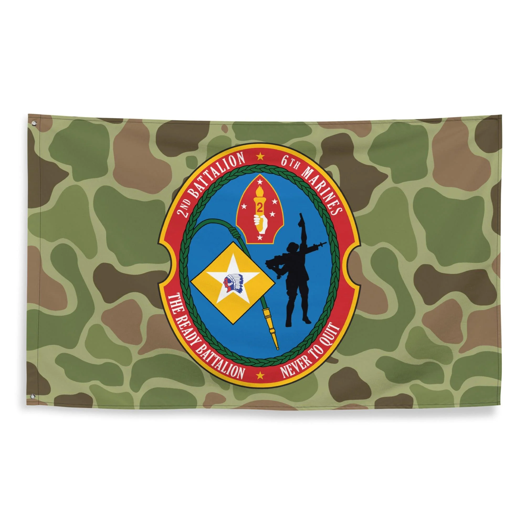 2nd Battalion 6th Marines (2/6 Marines) Frogskin Camo Flag - Image 3
