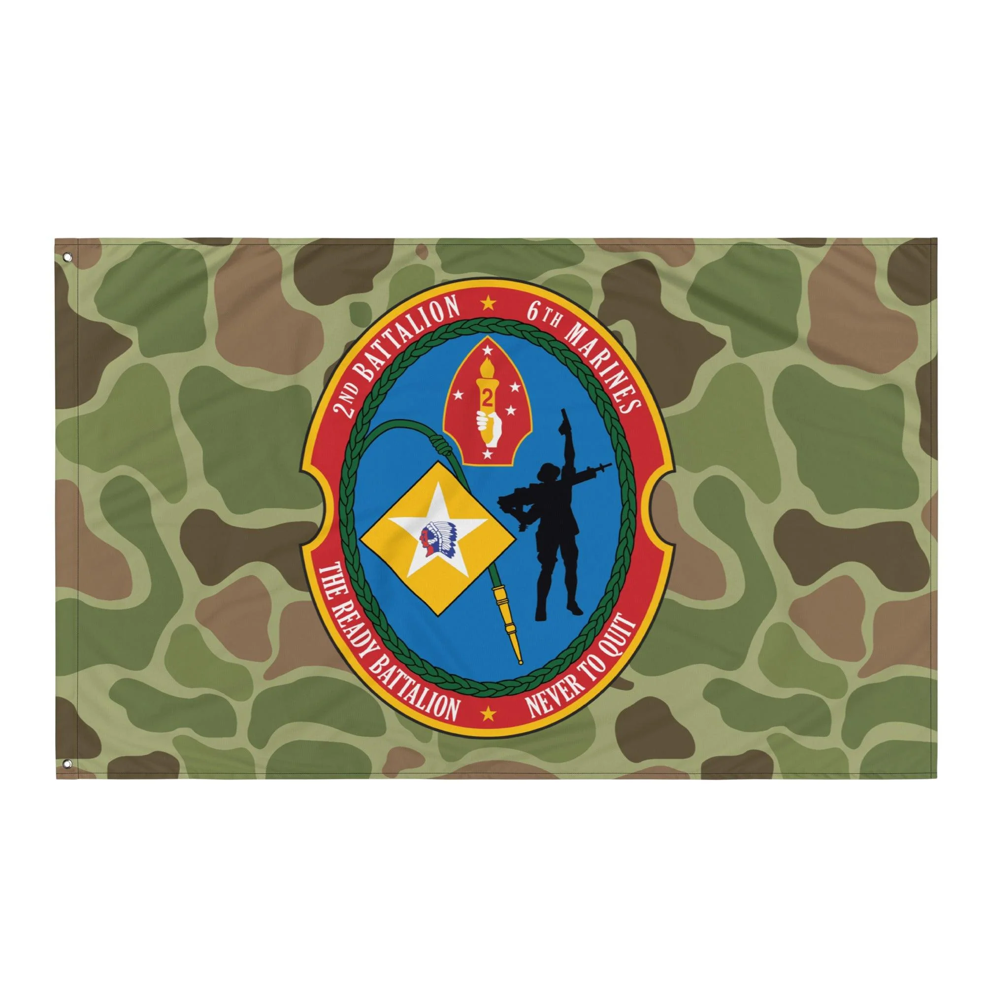 2nd Battalion 6th Marines (2/6 Marines) Frogskin Camo Flag - Image 4