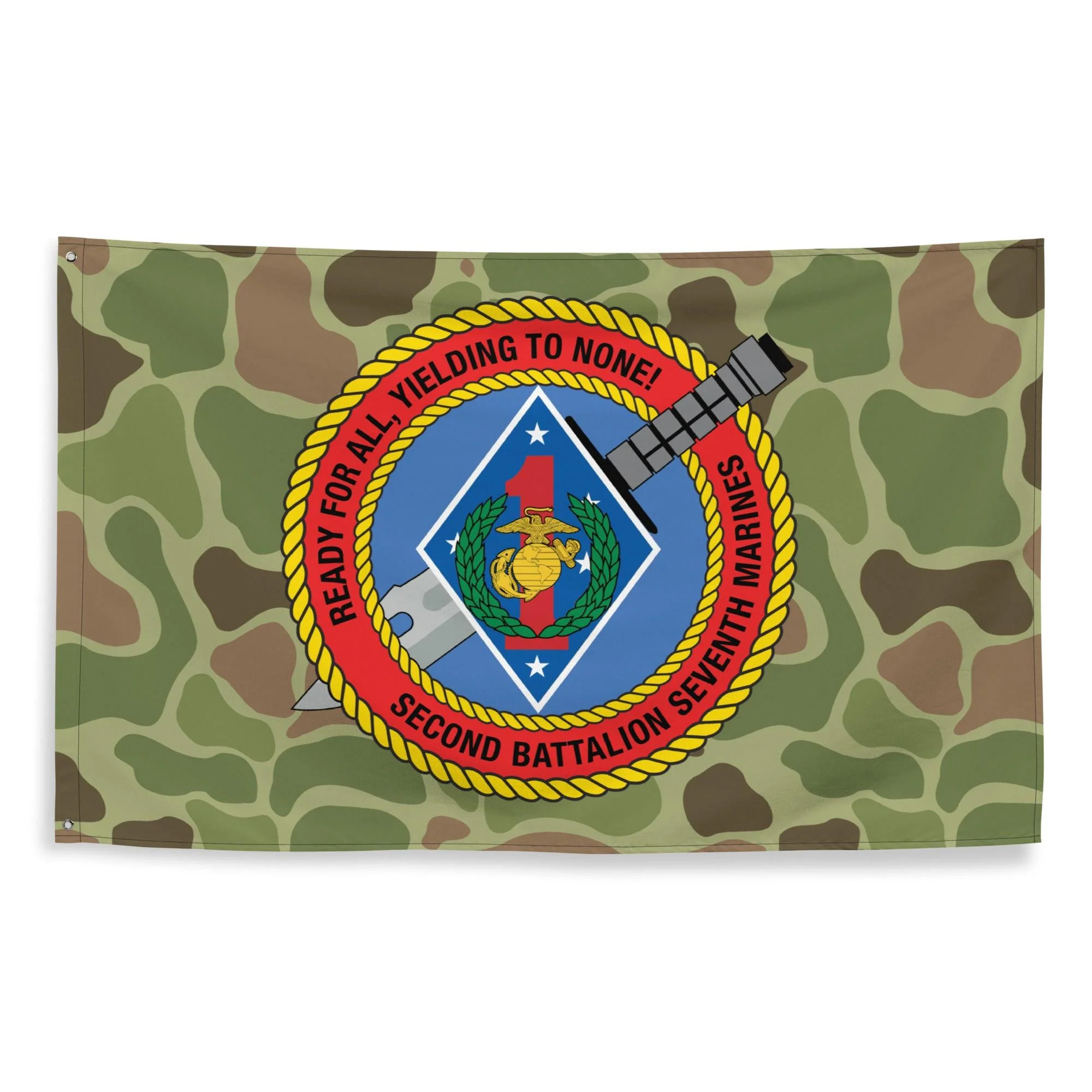 2nd Battalion 7th Marines (2/7 Marines) Frogskin Camo Flag - Image 3