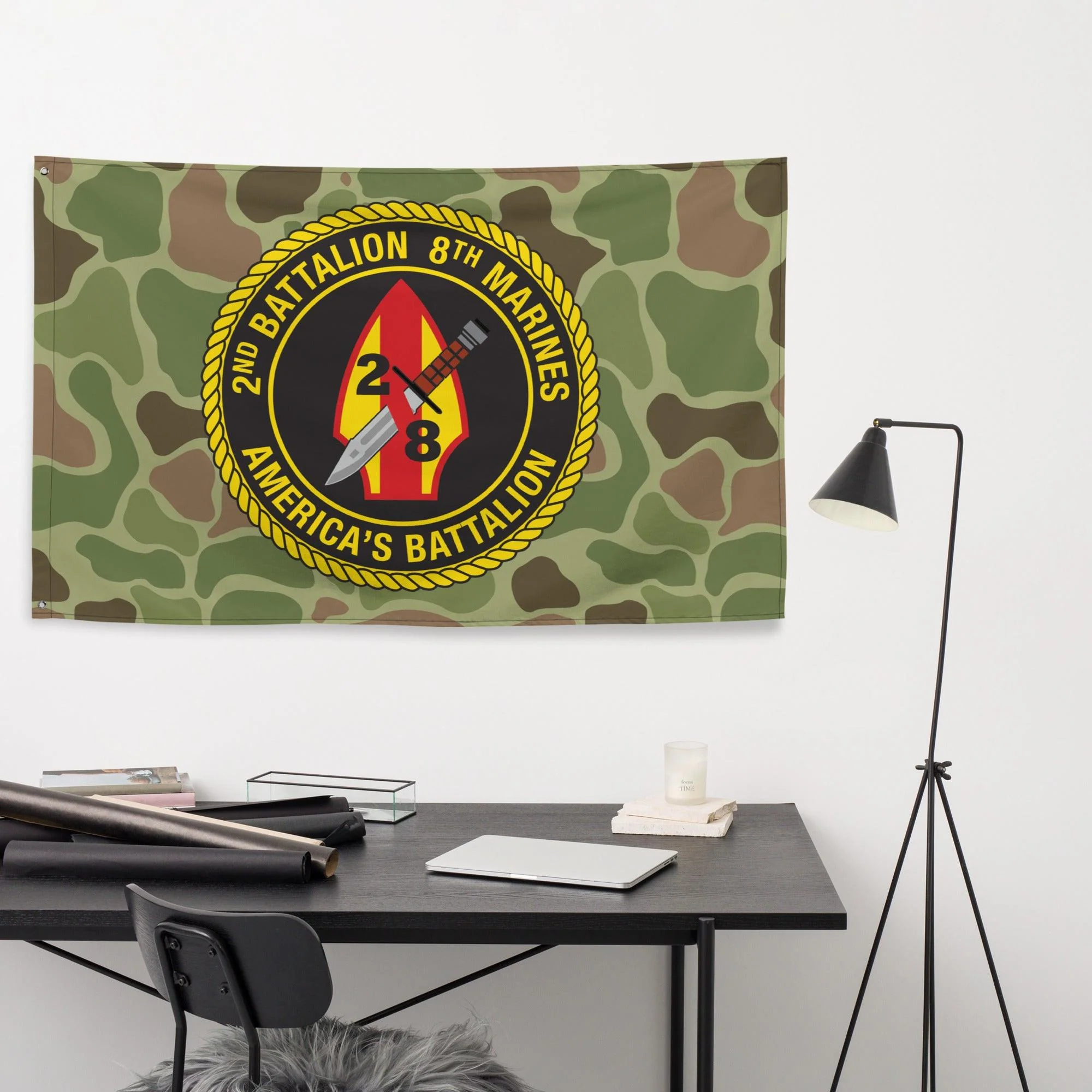 2nd Battalion 8th Marines (2/8 Marines) Frogskin Camo Flag - Image 2